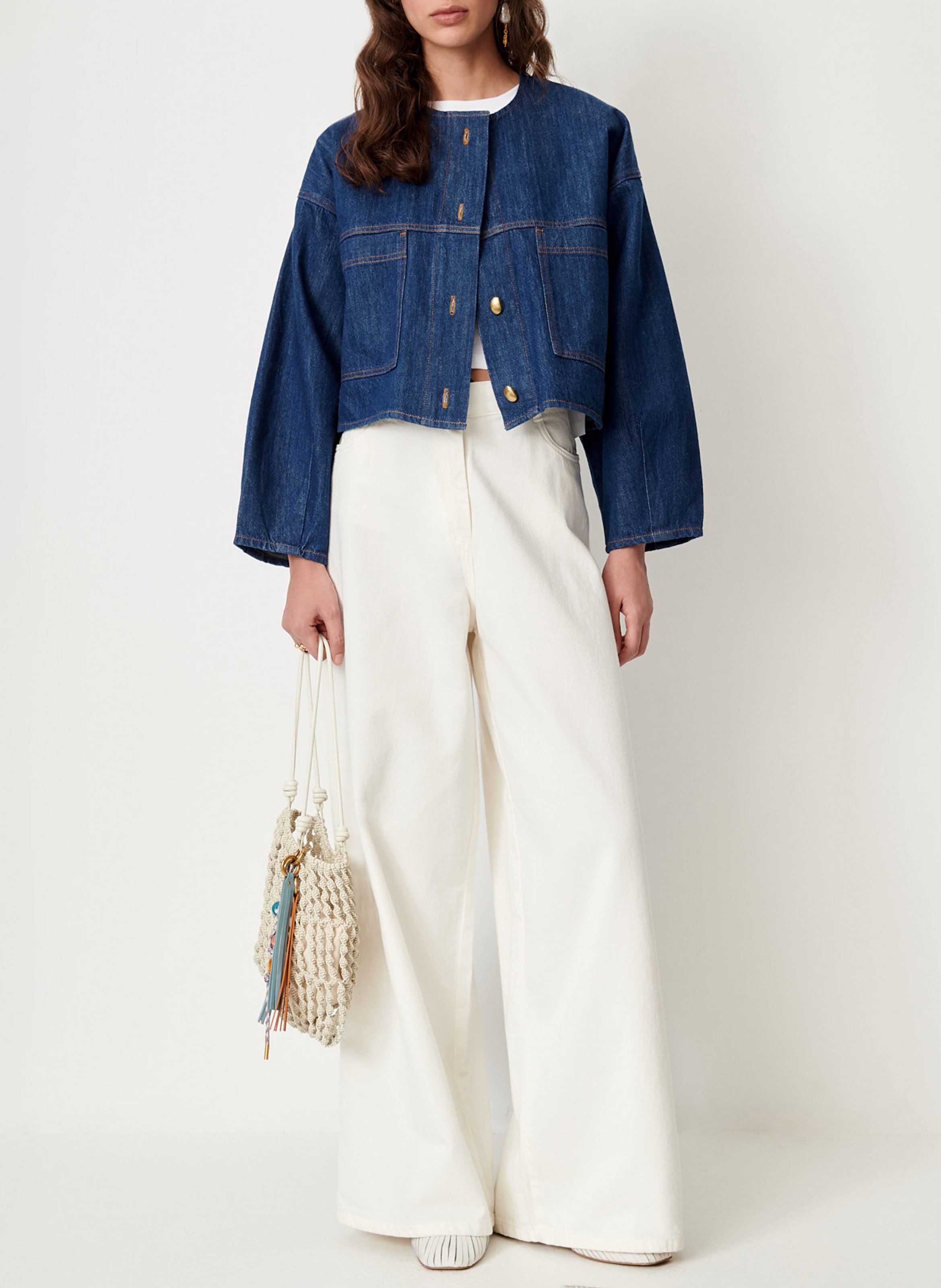 Veste courte en coton almodiva SESSUN Bleu