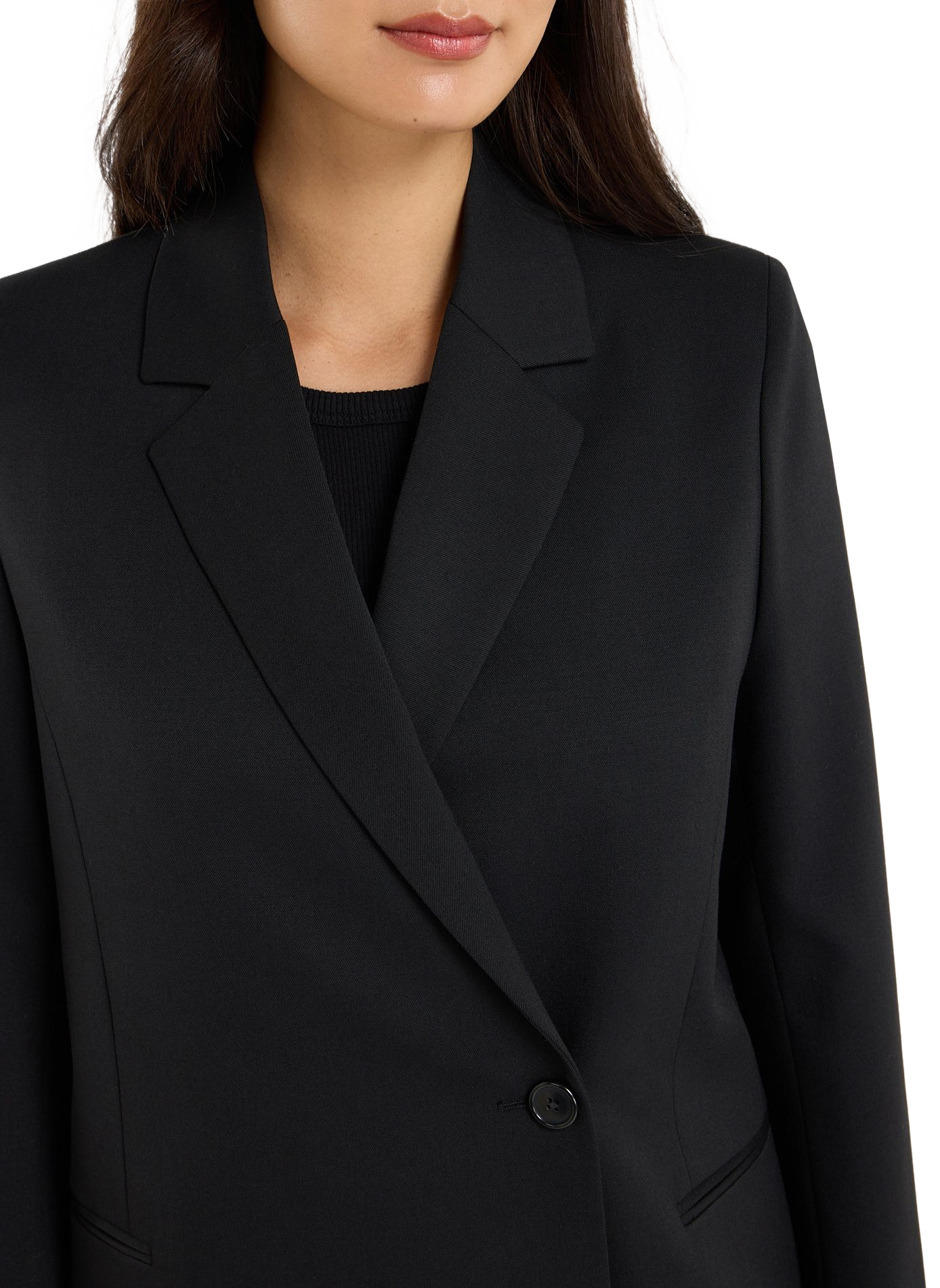 Shoulder-padded blazer SAISON 1865 Black