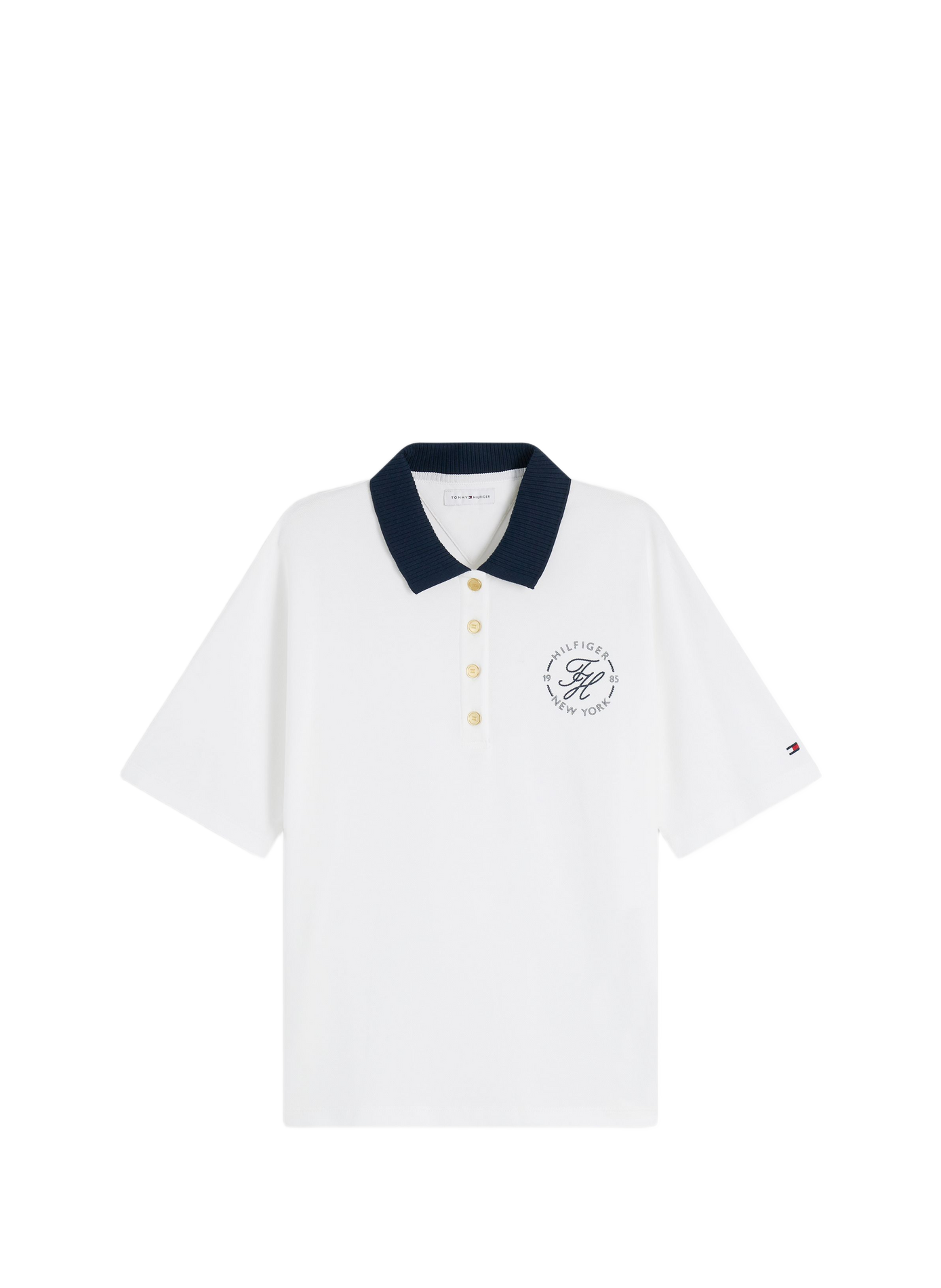 Cotton-blend polo shirt TOMMY HILFIGER White