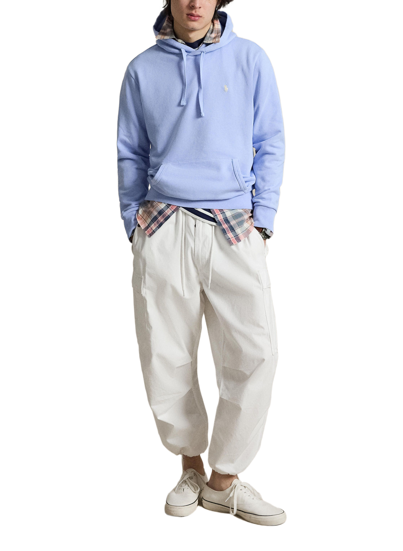 Sweat droit à capuche en coton POLO RALPH LAUREN Bleu