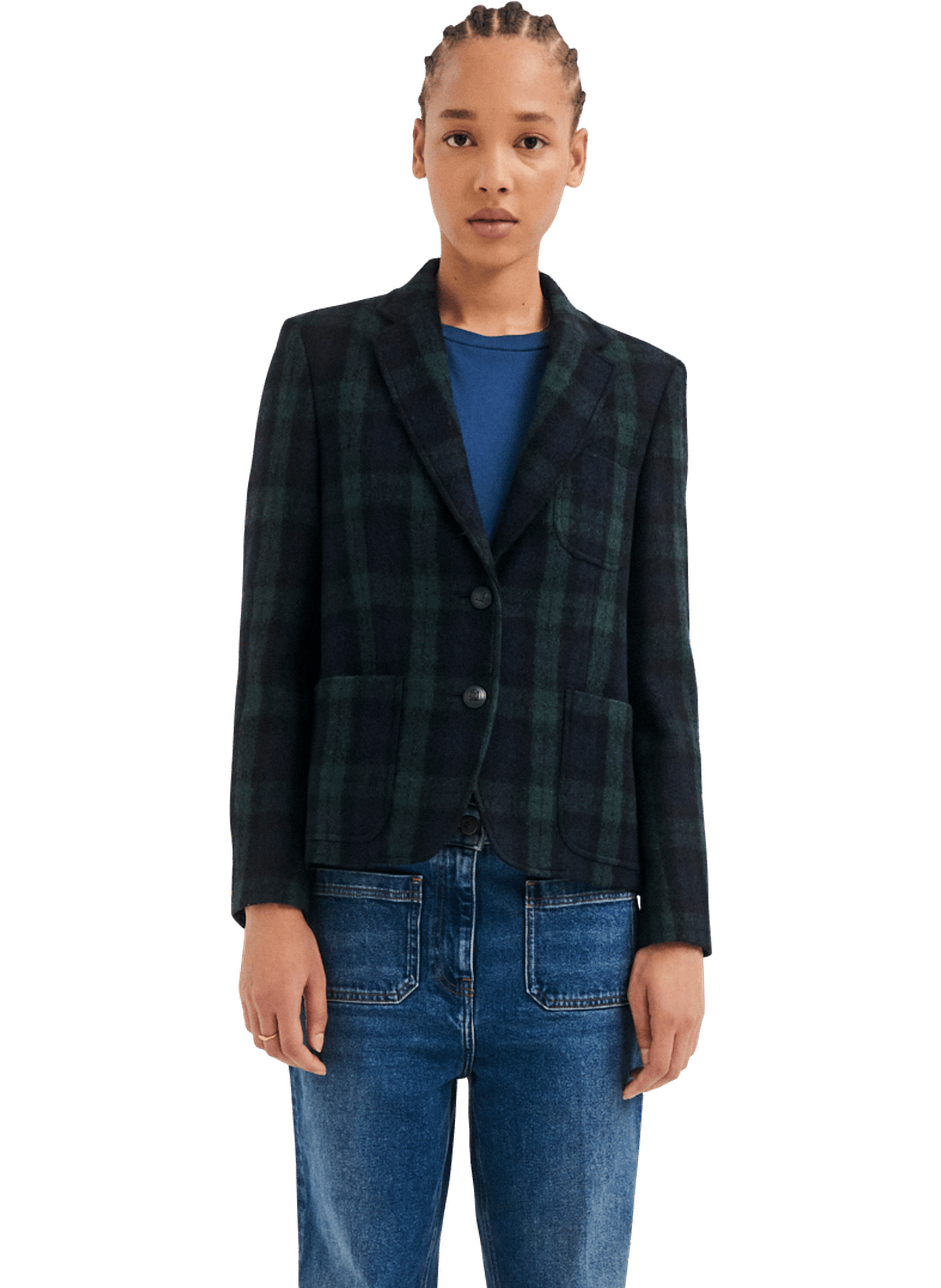 Blazer à carreaux - justine PABLO Bleu