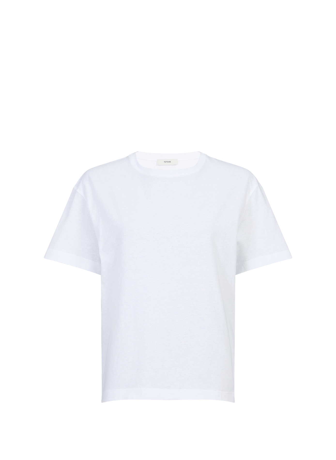 T-shirt droit brodé en coton biologique  TOTEME Blanc
