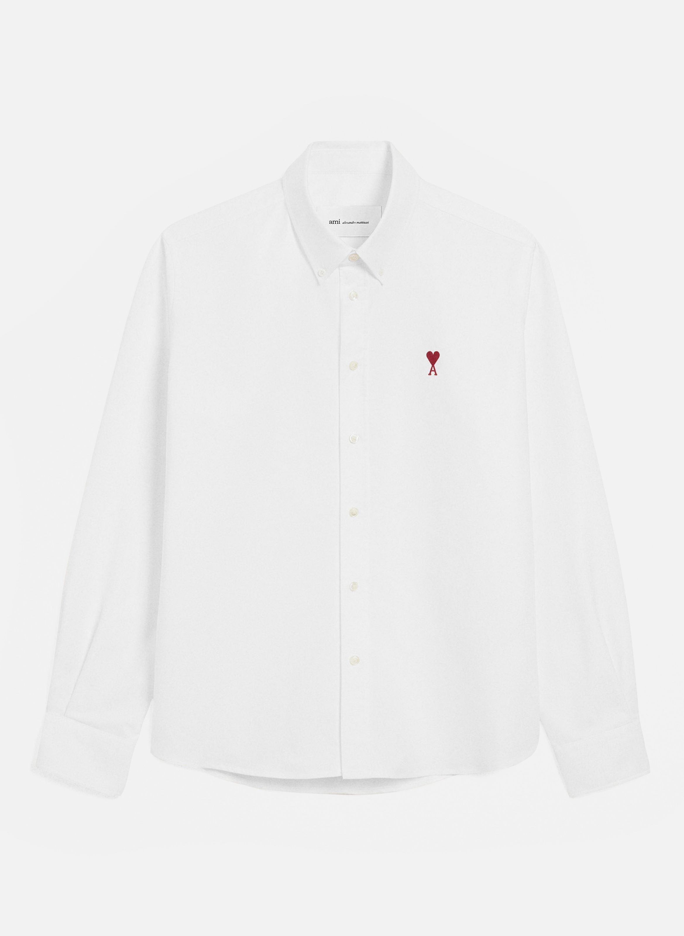 Chemise col boutonné ami de coeur unisexe AMI PARIS Blanc