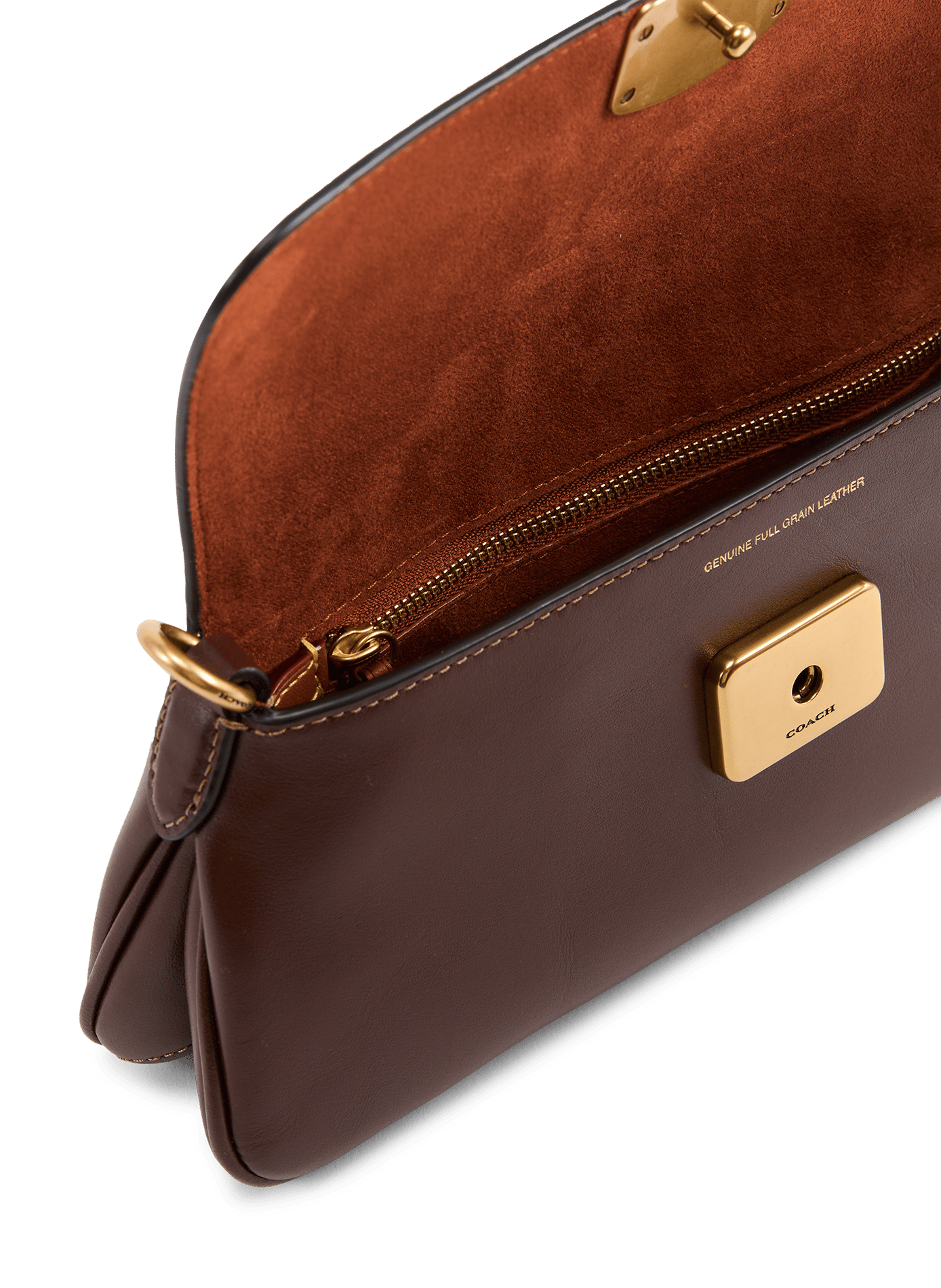 Jet leather handbag COACH Brown