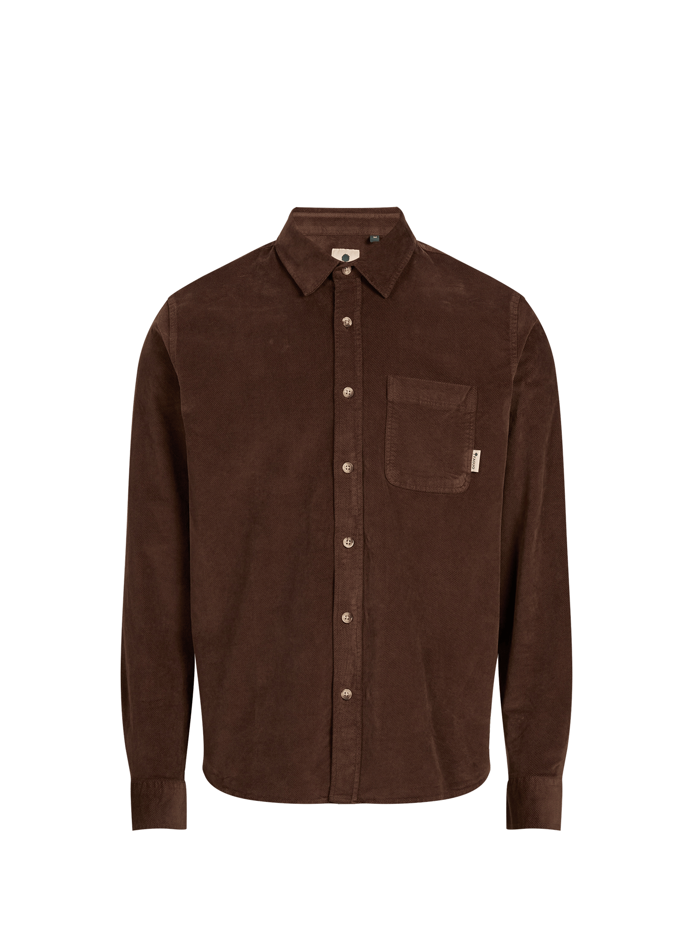 Plain straight-cut corduroy shirt FAGUO Brown