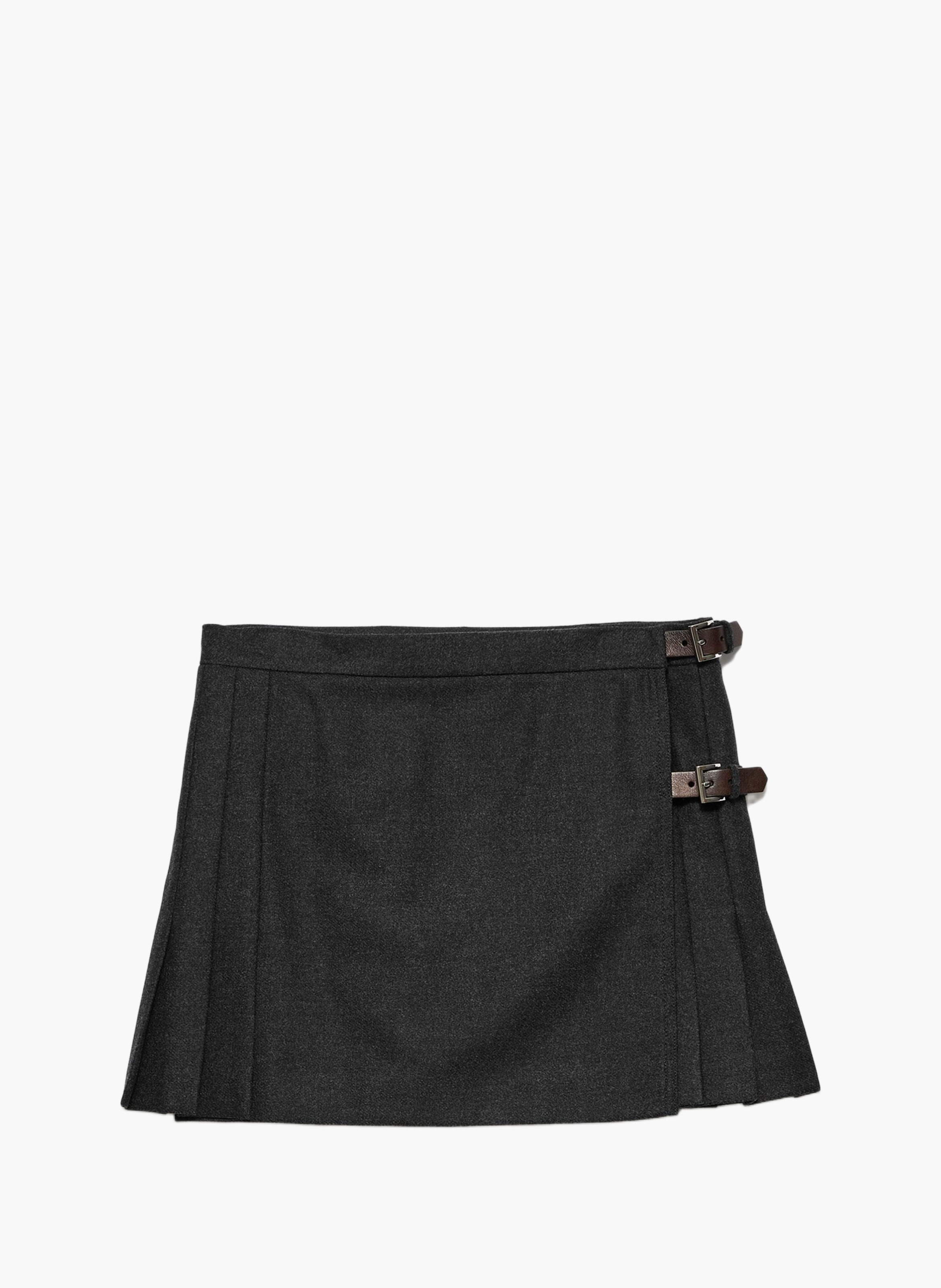 Mini-jupe en re-wool PRADA Gris