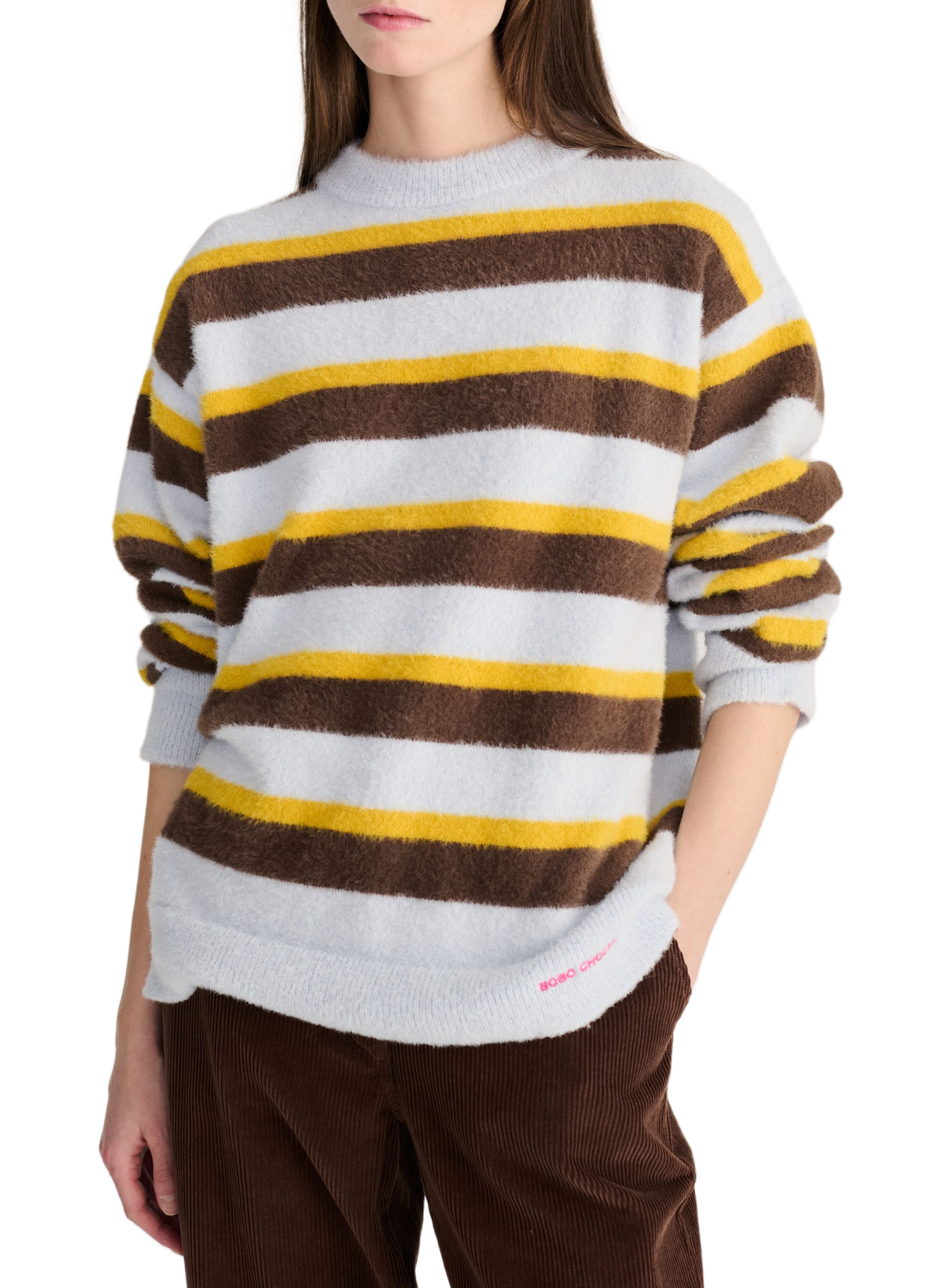 Pull ample col rond à rayures BOBO CHOSES Multicolour