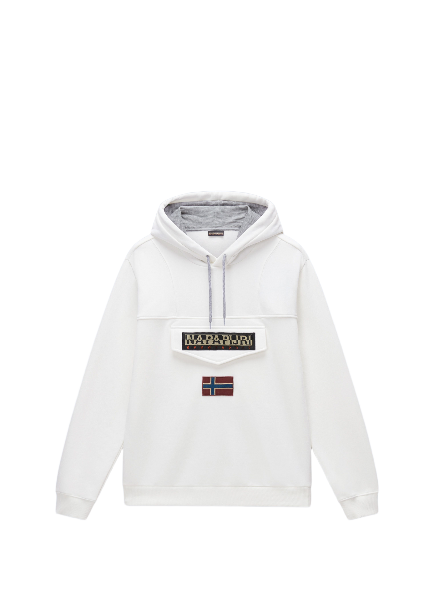 Straight cotton-blend hoodie NAPAPIJRI White