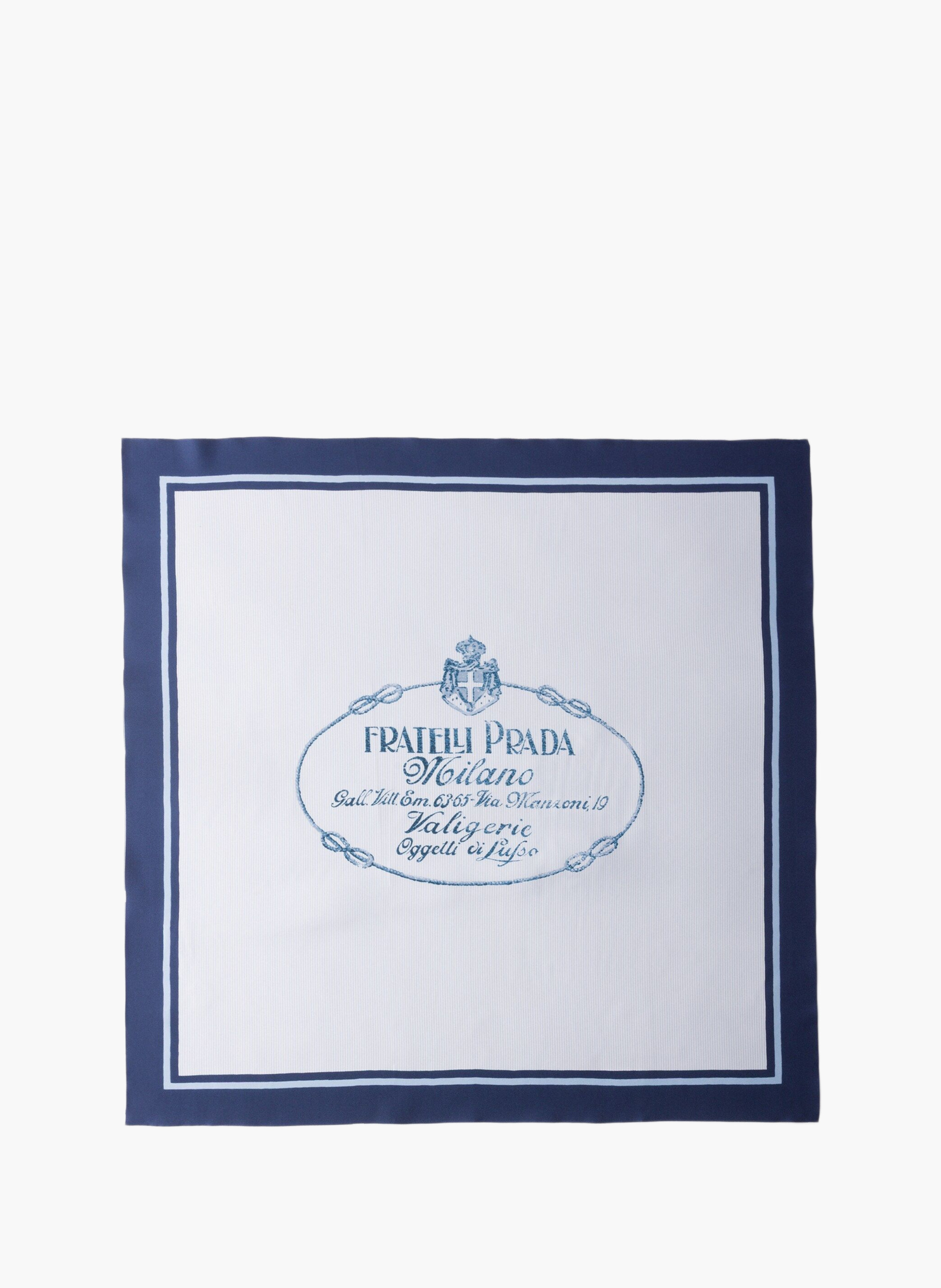 Foulard en sergé imprimé PRADA Bleu