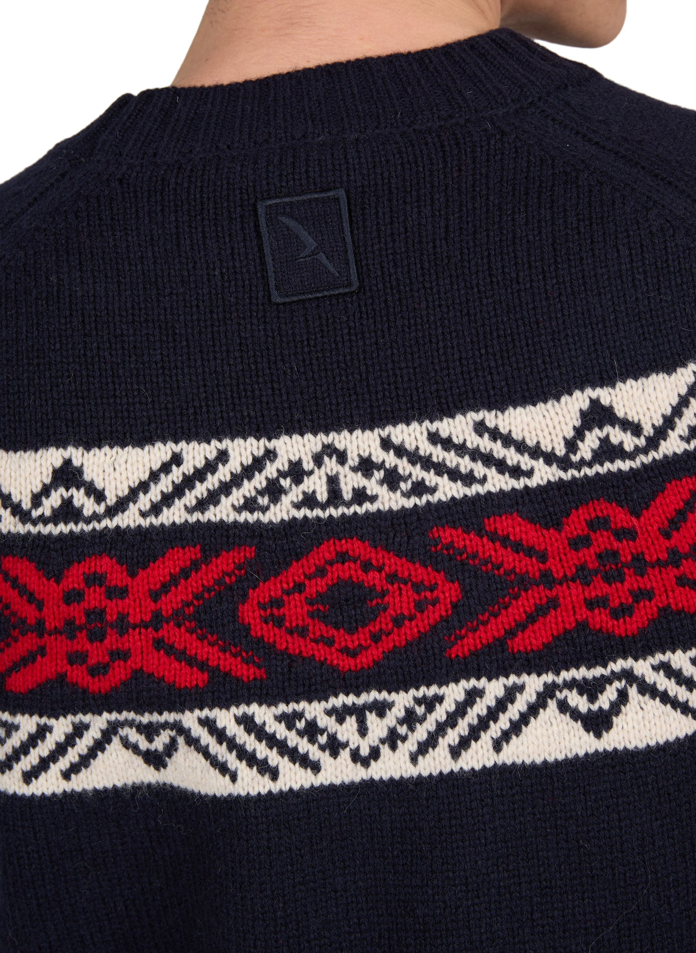 Straight-fit cotton jacquard sweater with a crew neck AIGLE Multicolour