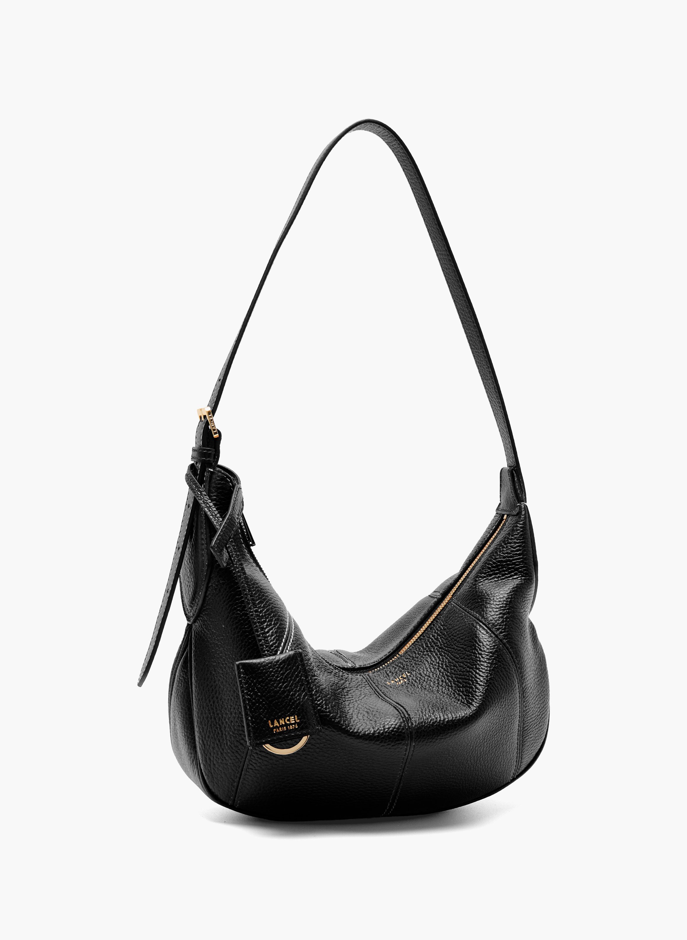 Sac hobo zippé m victoire de lancel en cuir LANCEL Noir