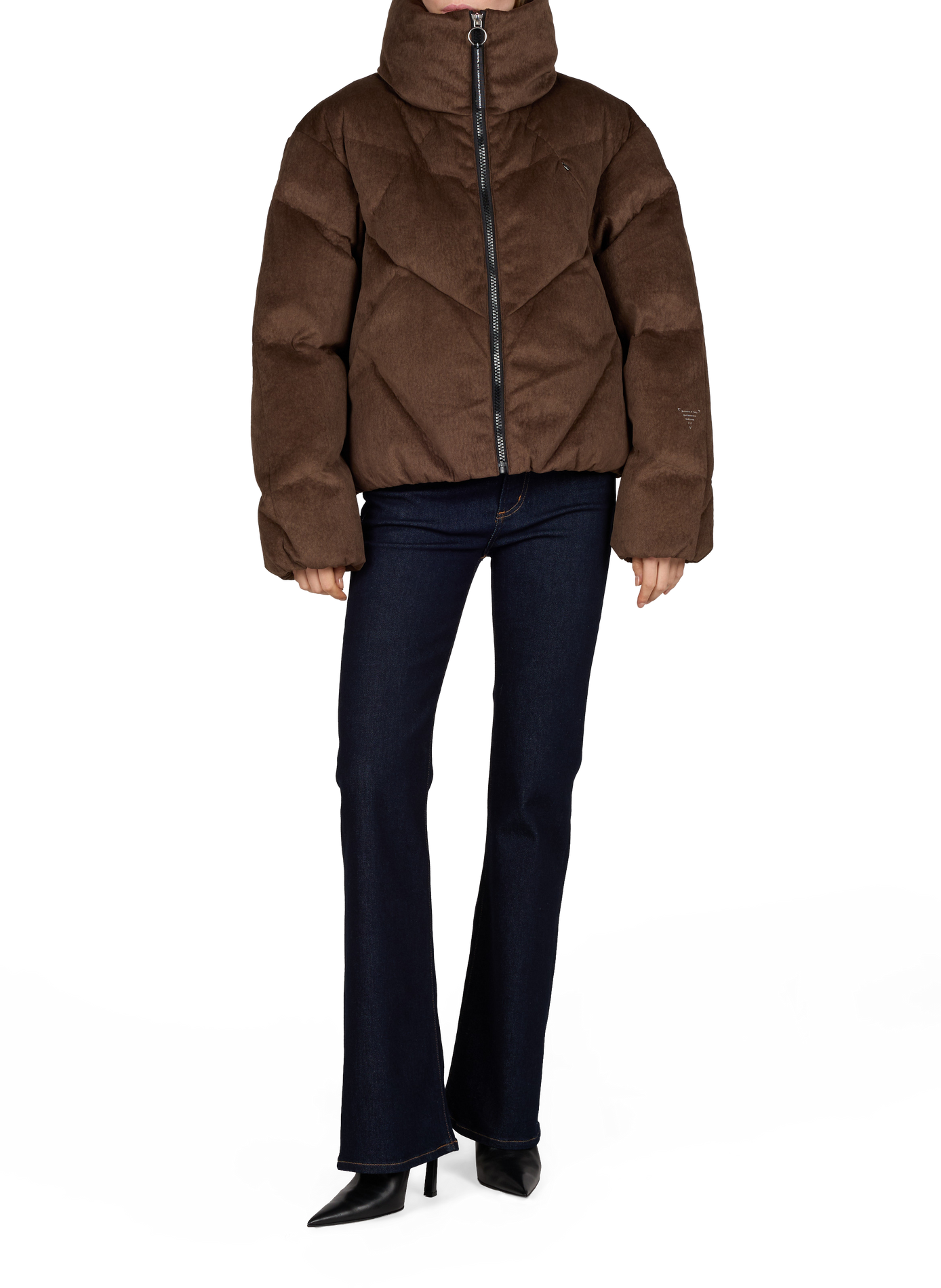 Oversized NEBULA velvet puffer jacket KRAKATAU Beige