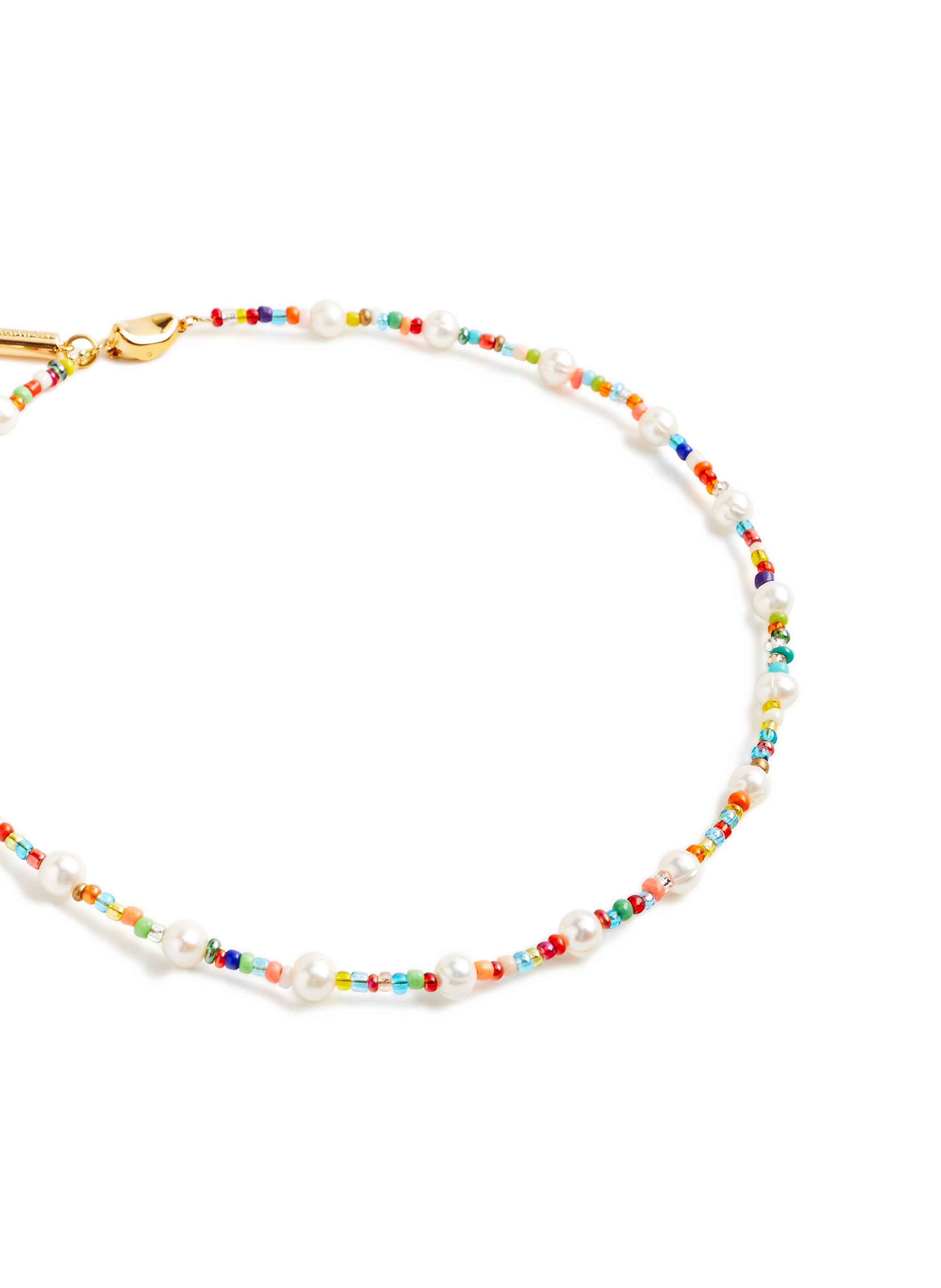 Collier perles de verre et d'eau douce