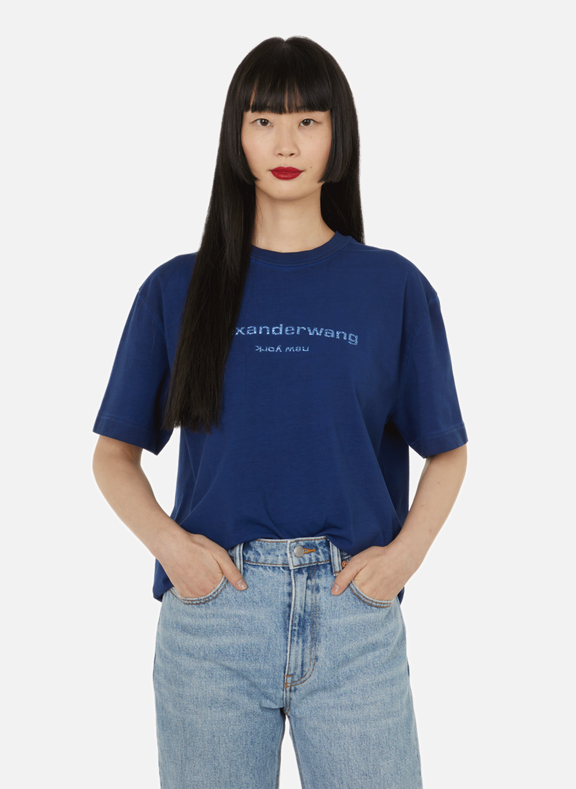 ALEXANDER WANG T-shirt en coton  Bleu