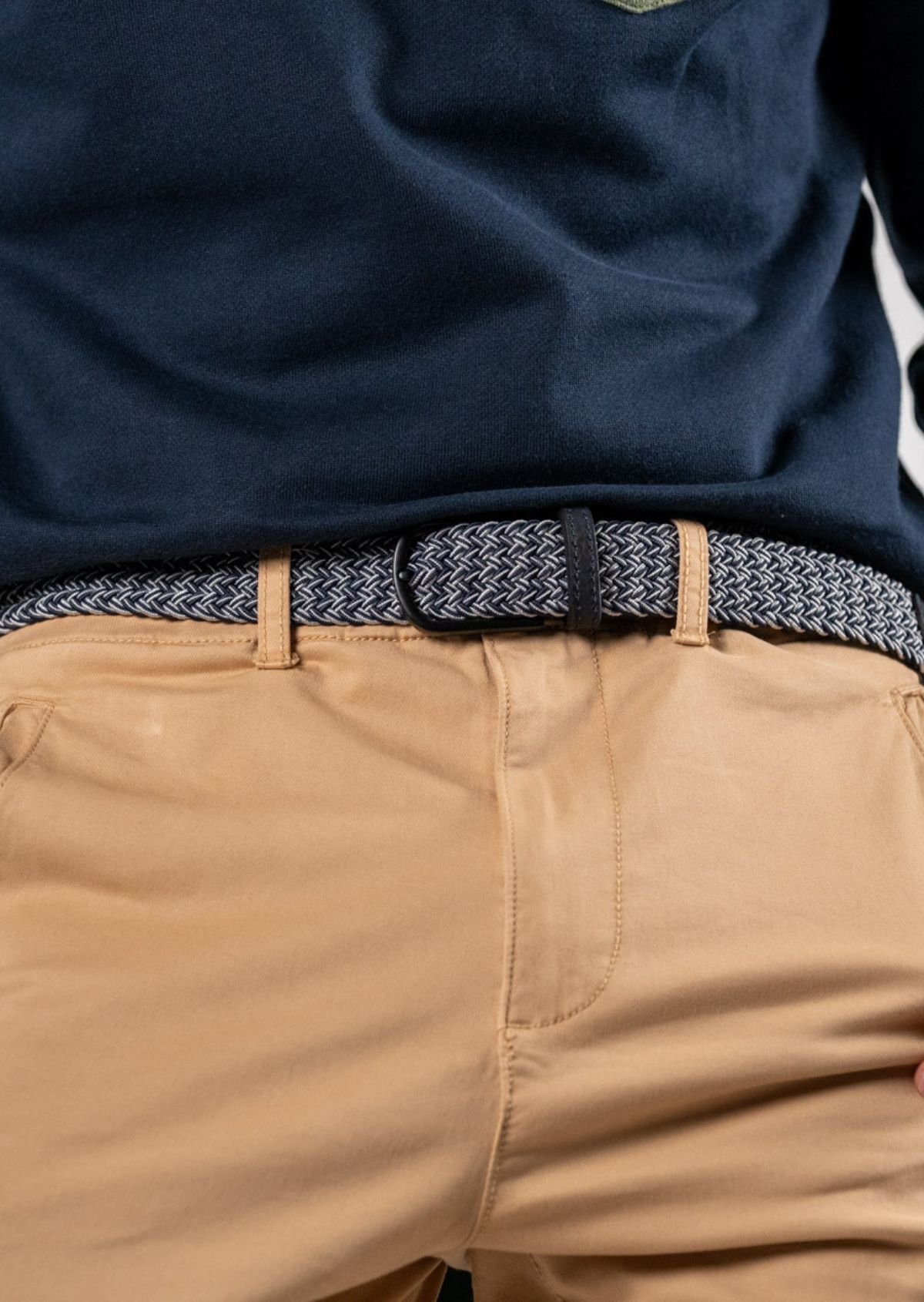 Ceinture tressée élastique multicolore BILLYBELT Bleu