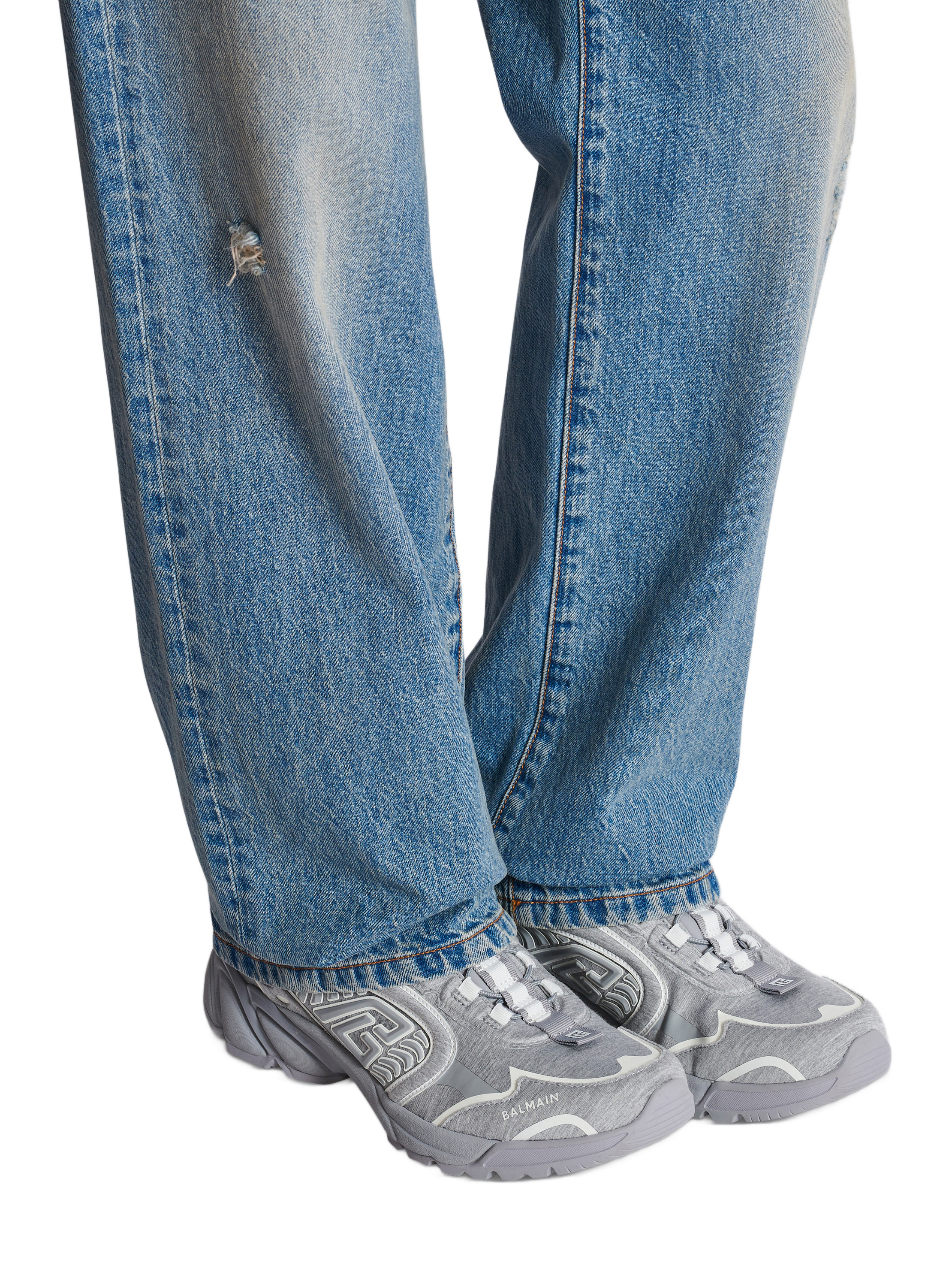 Baskets cosmic dust en molleton BALMAIN Blanc