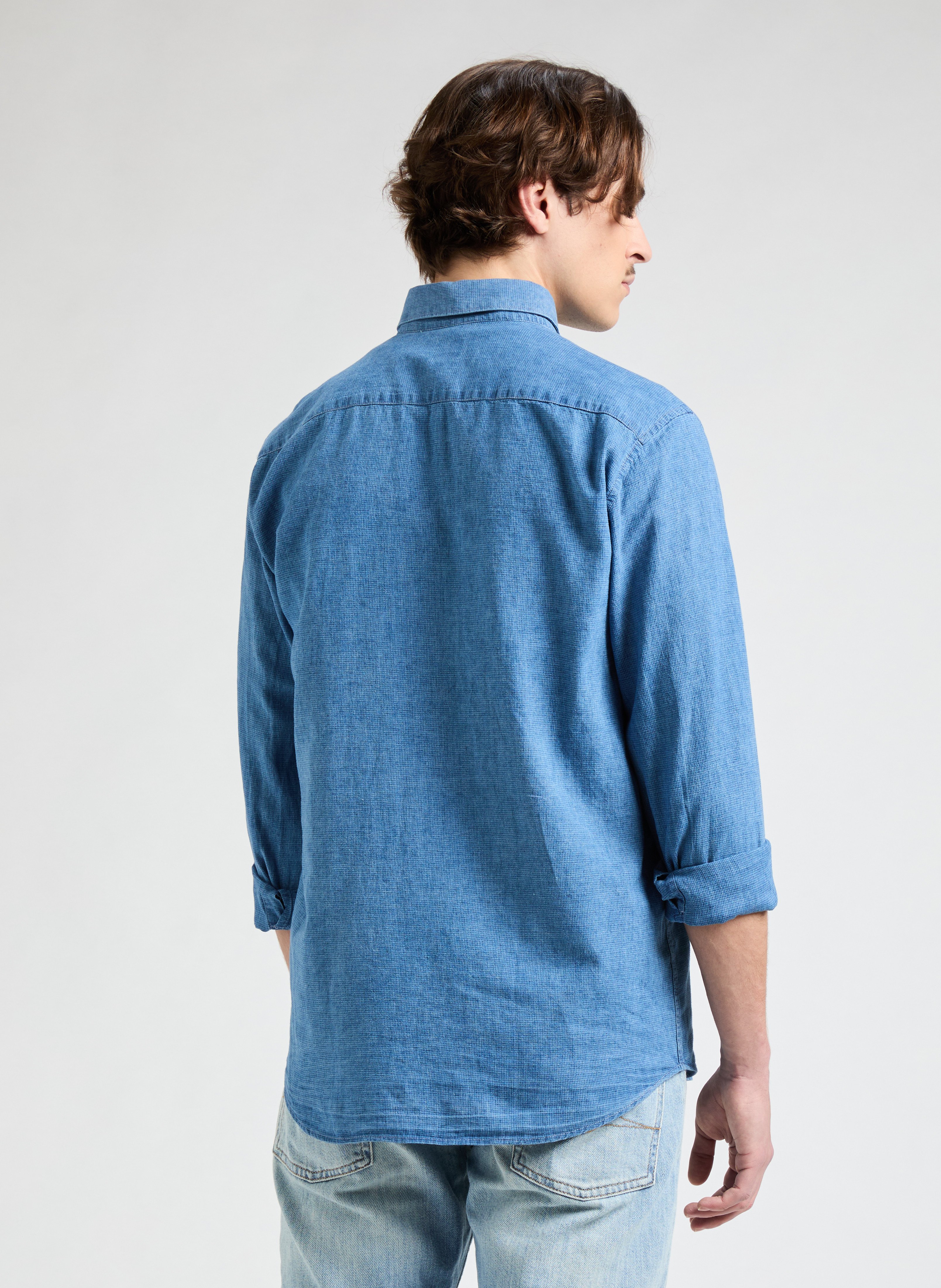 Chambray denim shirt AU PRINTEMPS PARIS Blue