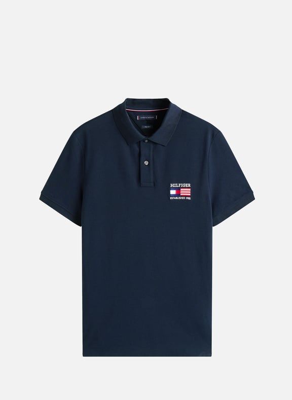 Cotton-blend polo shirt Blue by TOMMY HILFIGER TOMMY HILFIGER Cotton-blend polo shirt Blue