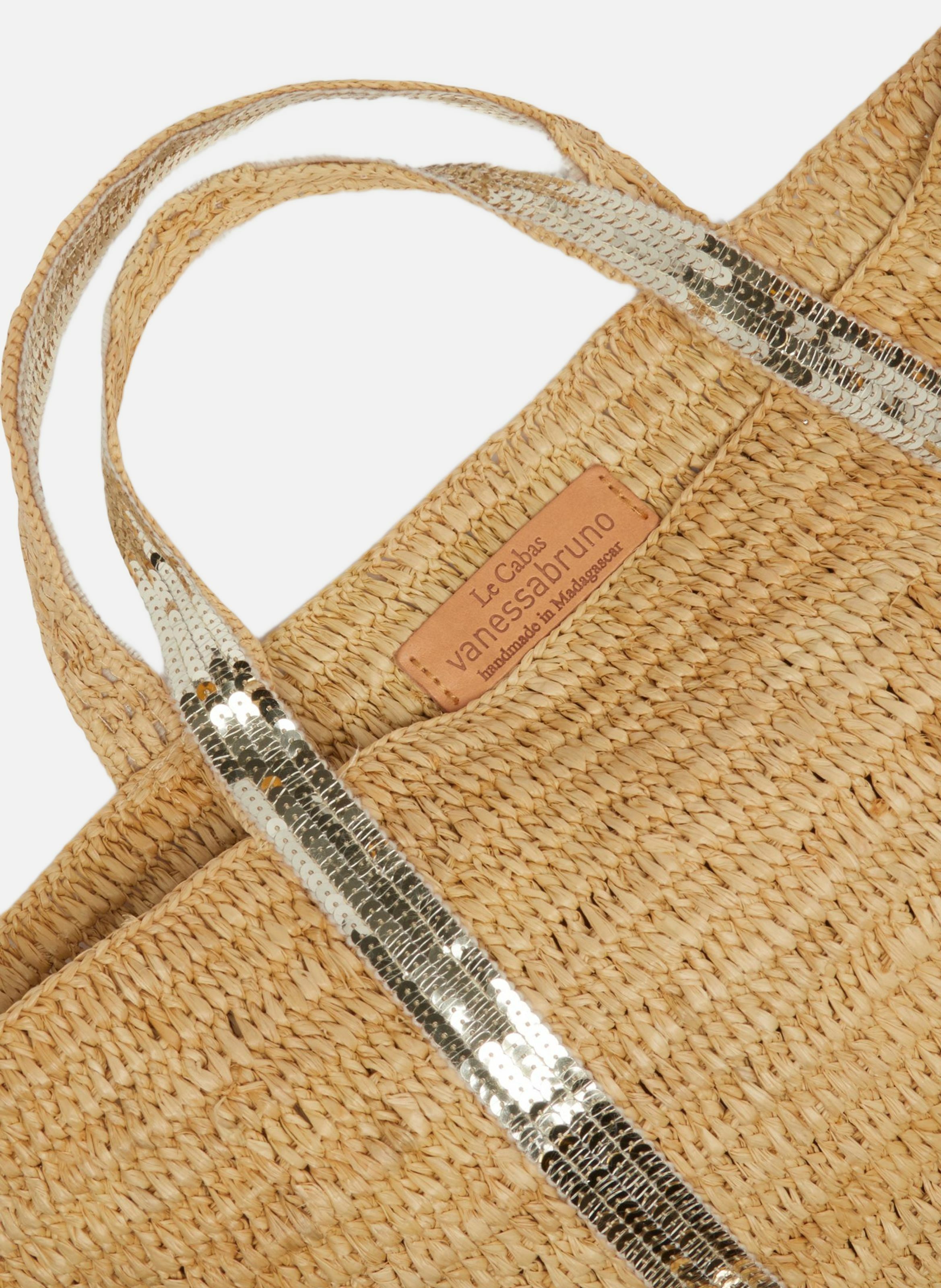 Cabas M en Raphia et Sequins Or VANESSA BRUNO Doré