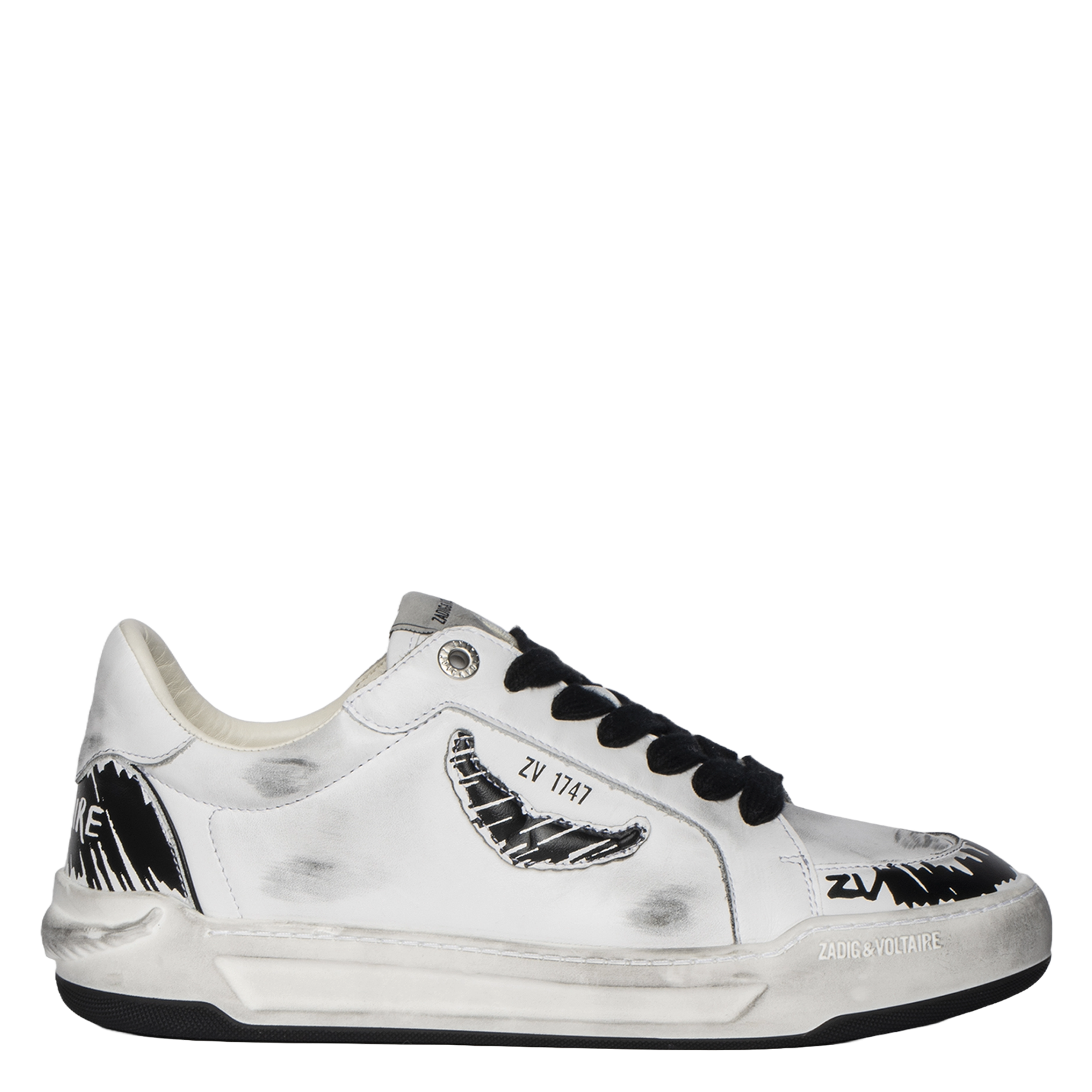 Baskets basses en cuir fly wings ZADIG&VOLTAIRE Blanc