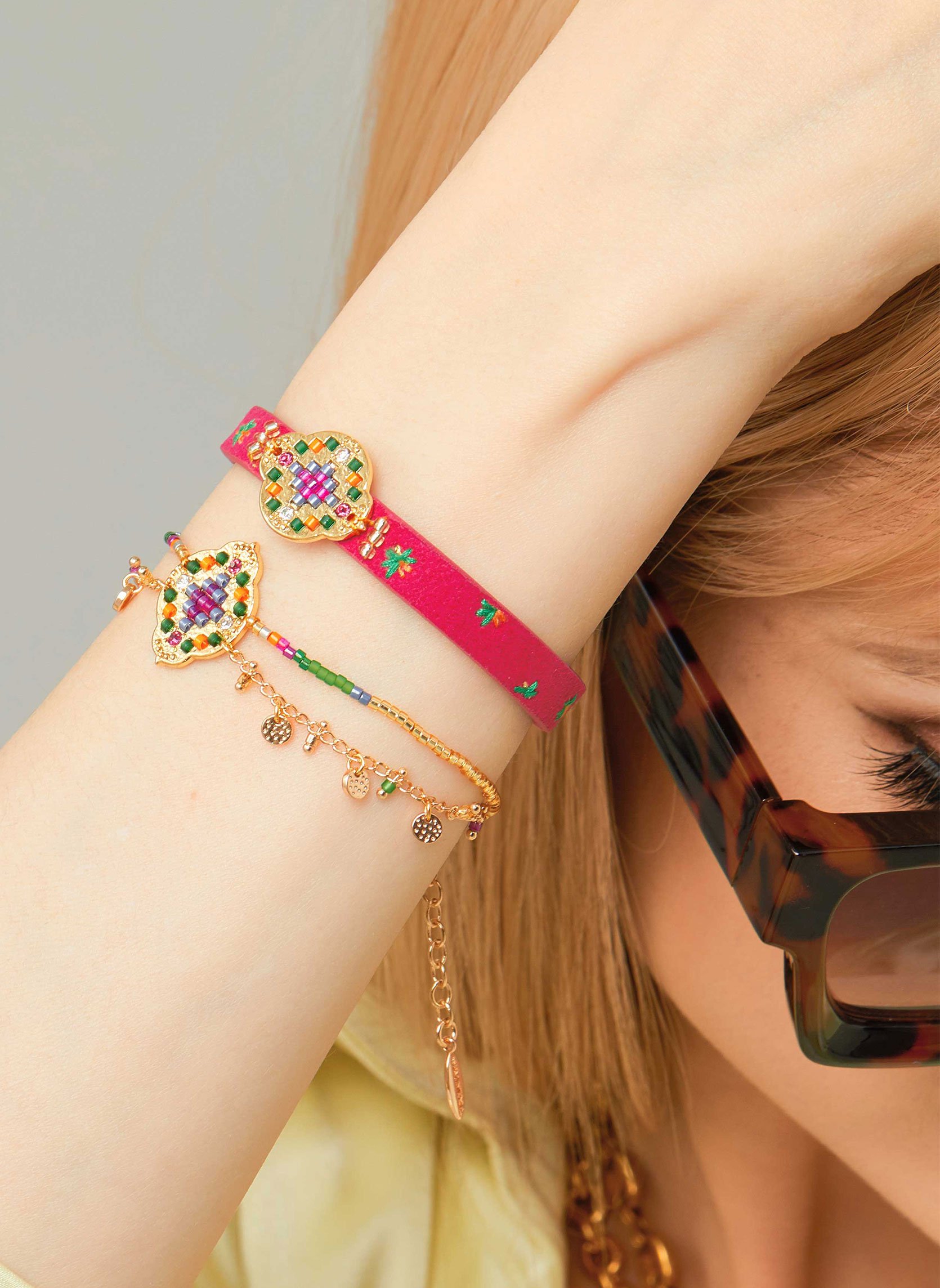 Bracelet avec fermoir aimanté et placage eclectik HIPANEMA Rouge