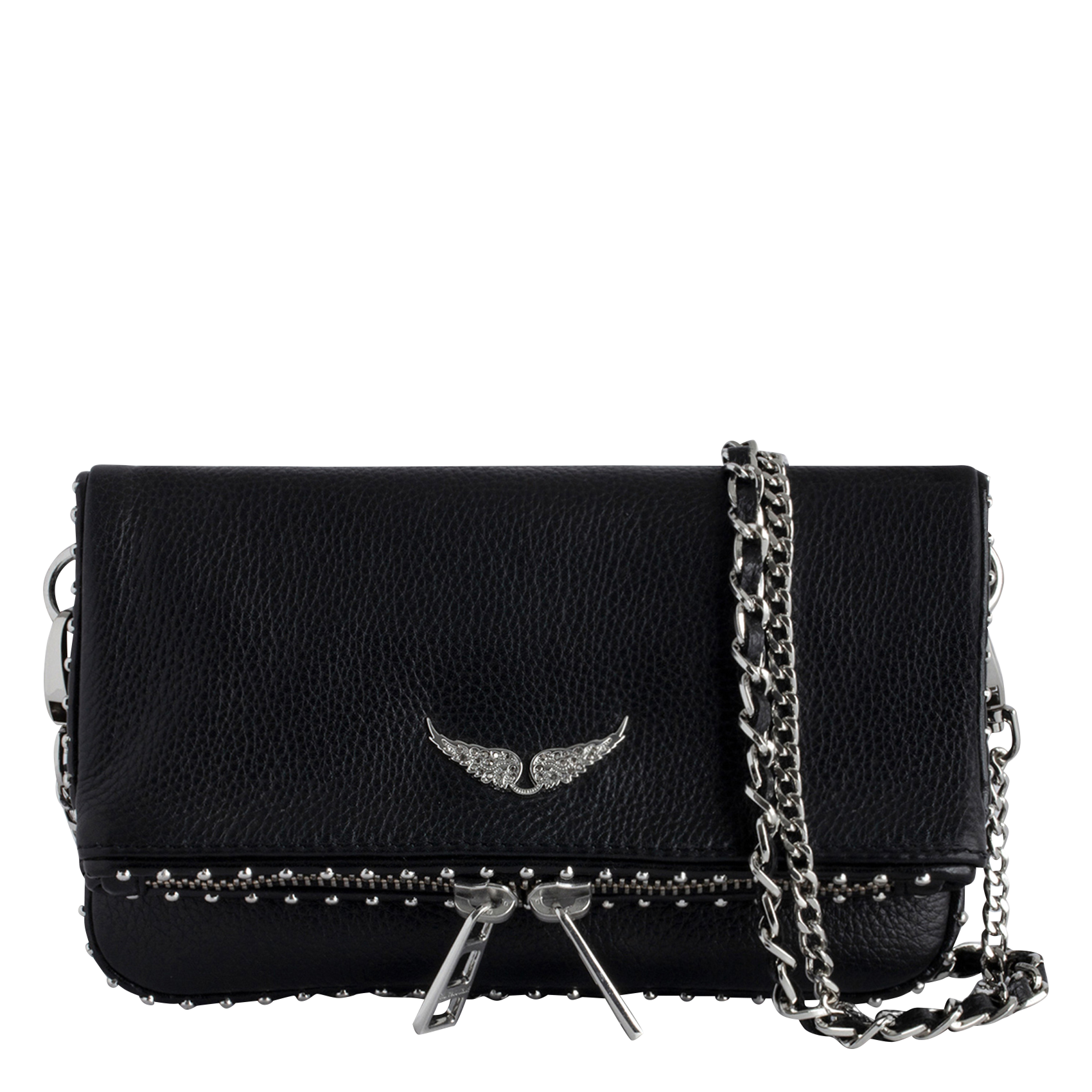 Sac bandoulière en cuir rock nano ZADIG&VOLTAIRE Noir