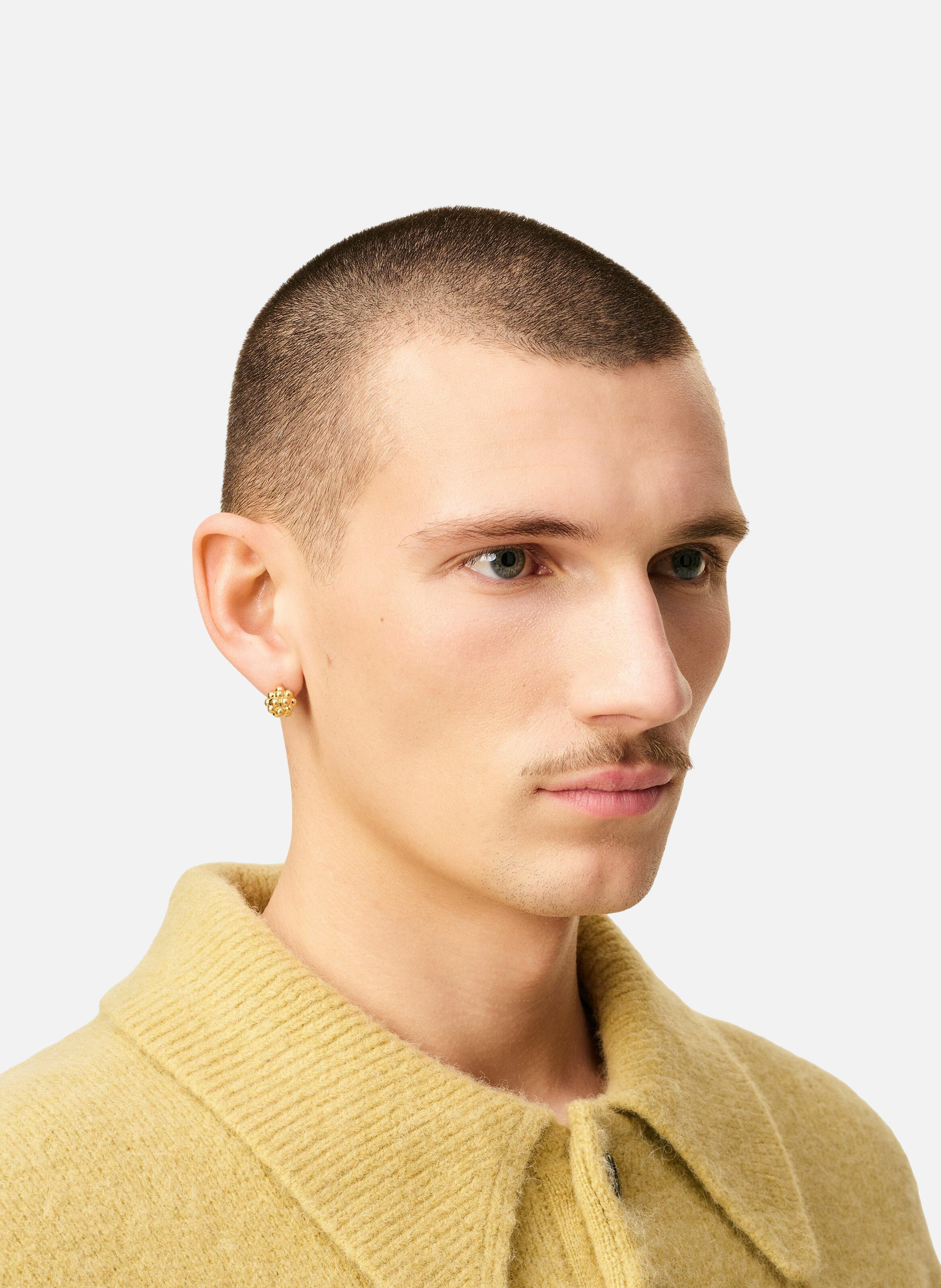 Puces oreilles perlées en laiton unisexe AMI PARIS Doré