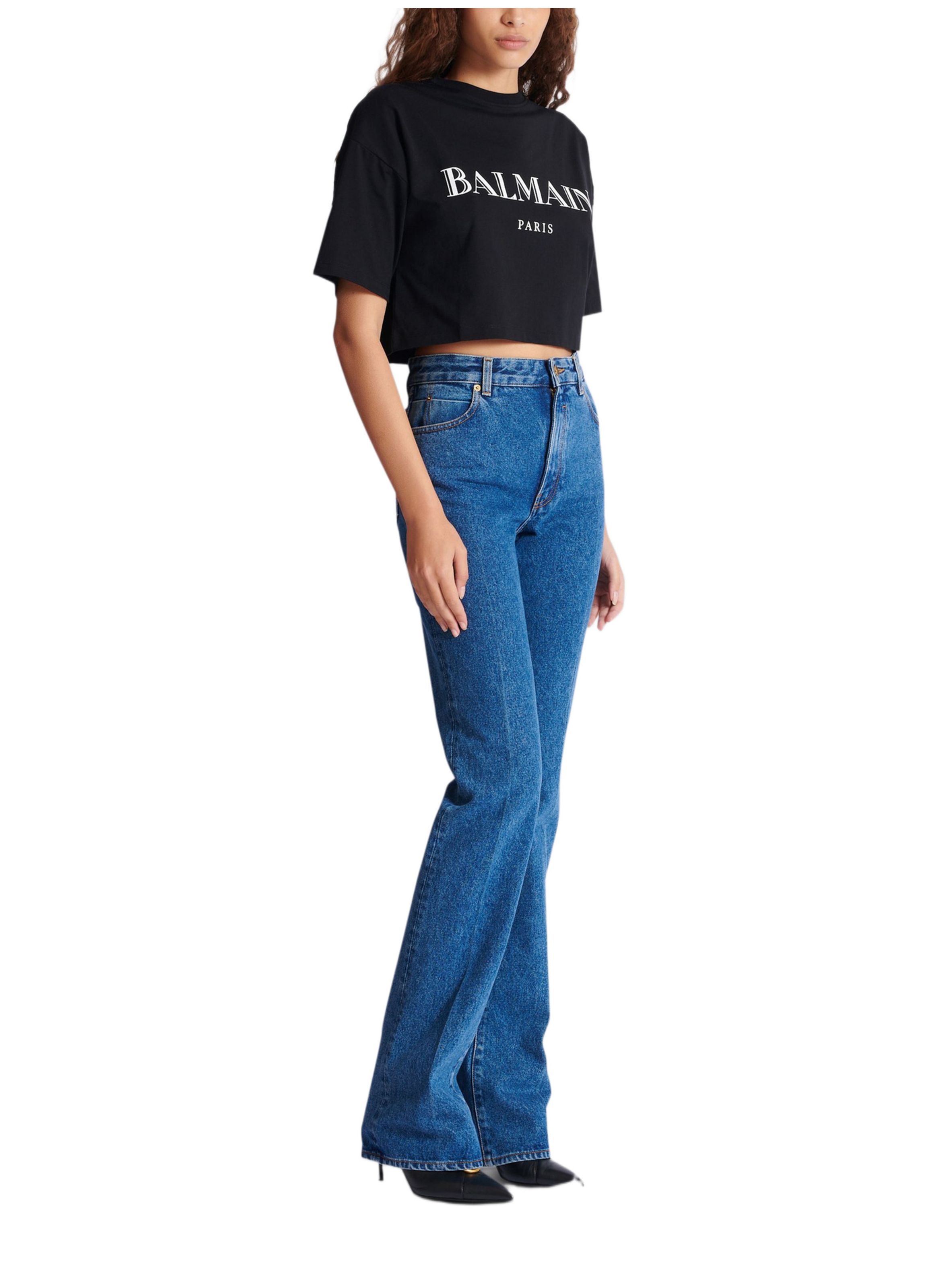 T-shirt court ample avec imprimé balmain BALMAIN Noir
