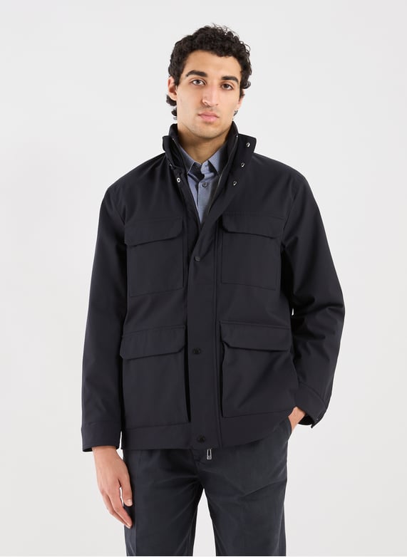 Blouson droit col montant | Bleu by ARMANI EXCHANGE Blouson droit col montant Bleu