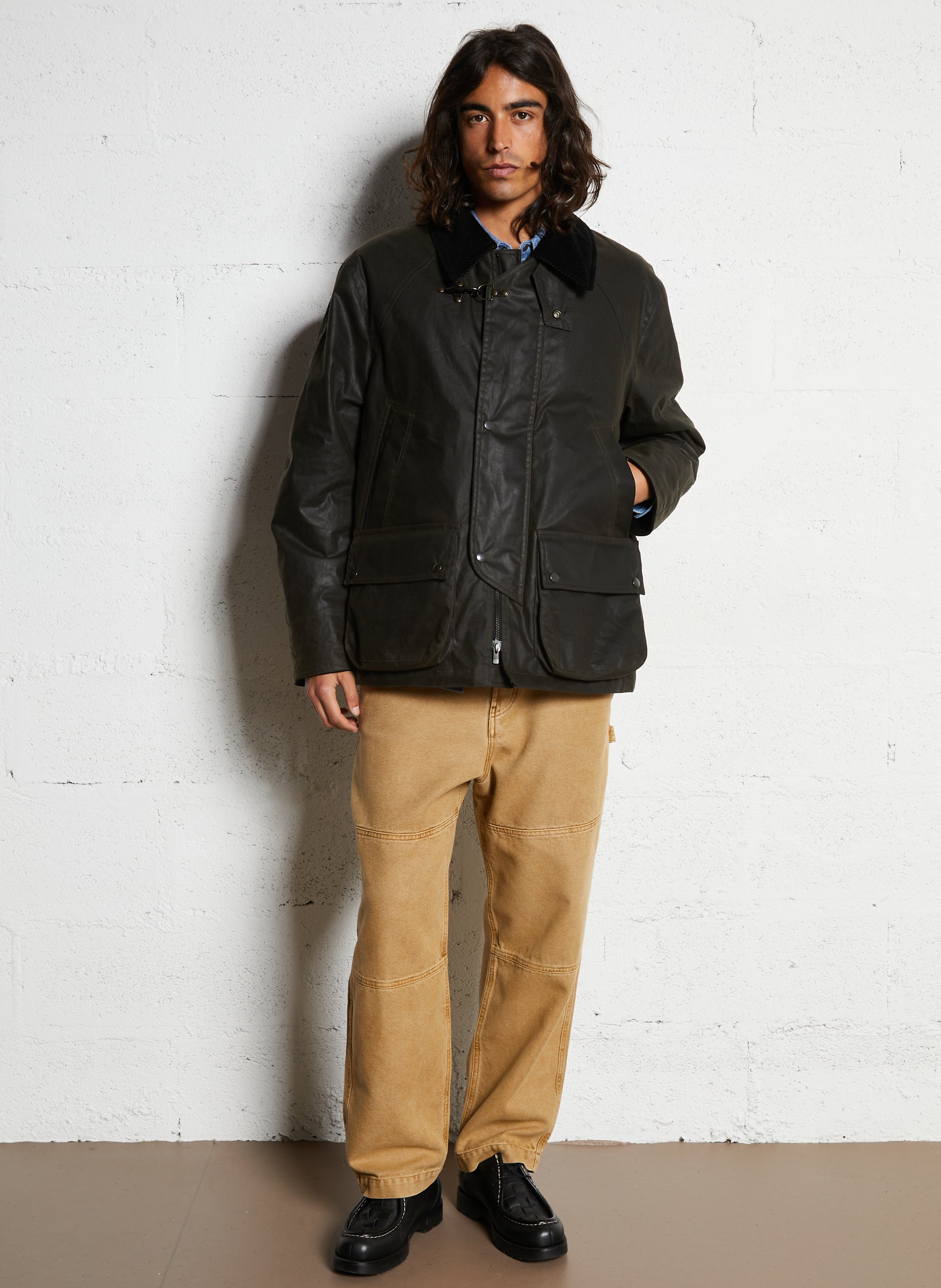 Parka droite en coton IKKS Kaki