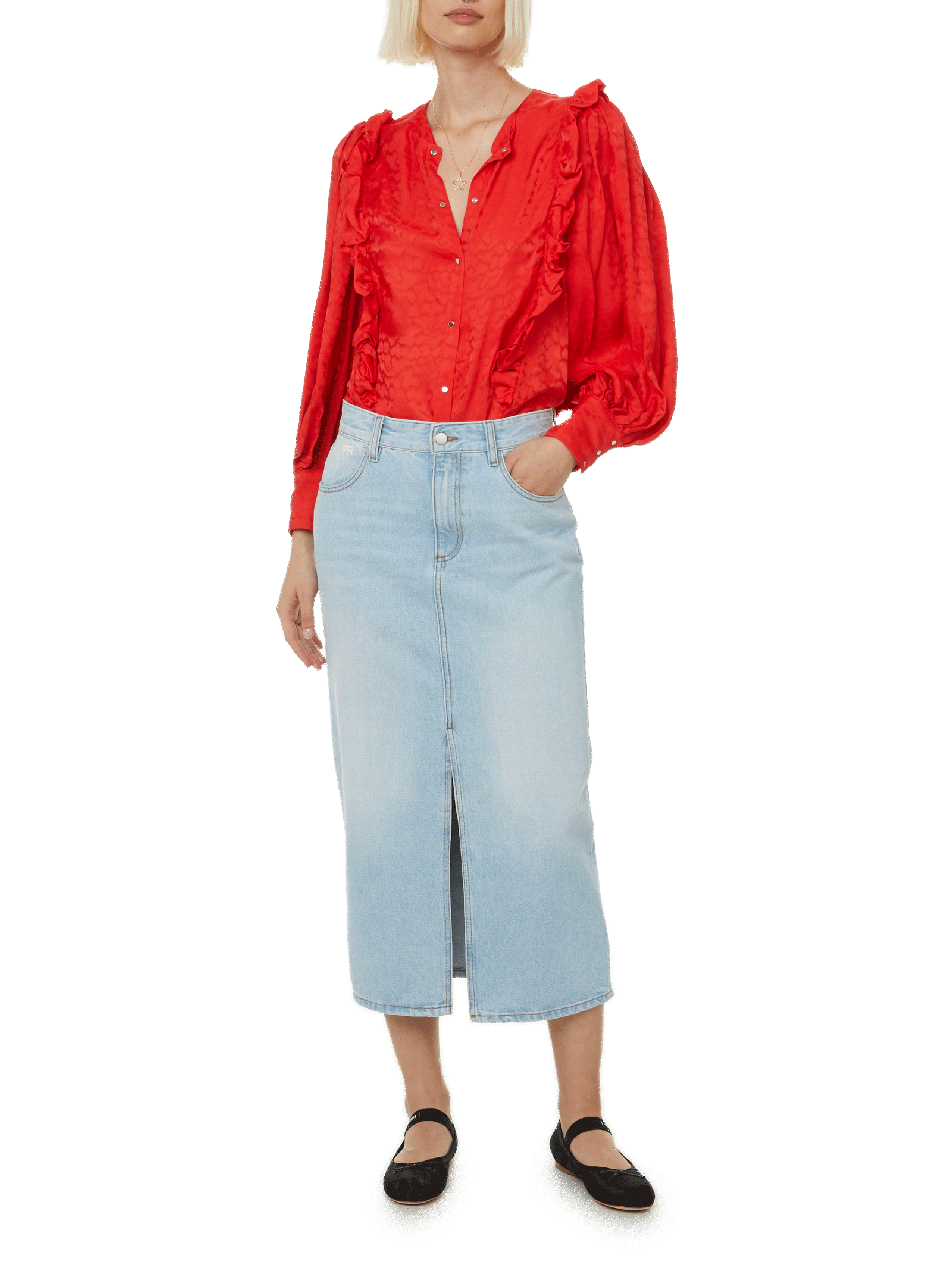 Blouse Dustin satinée ROSEANNA Beige