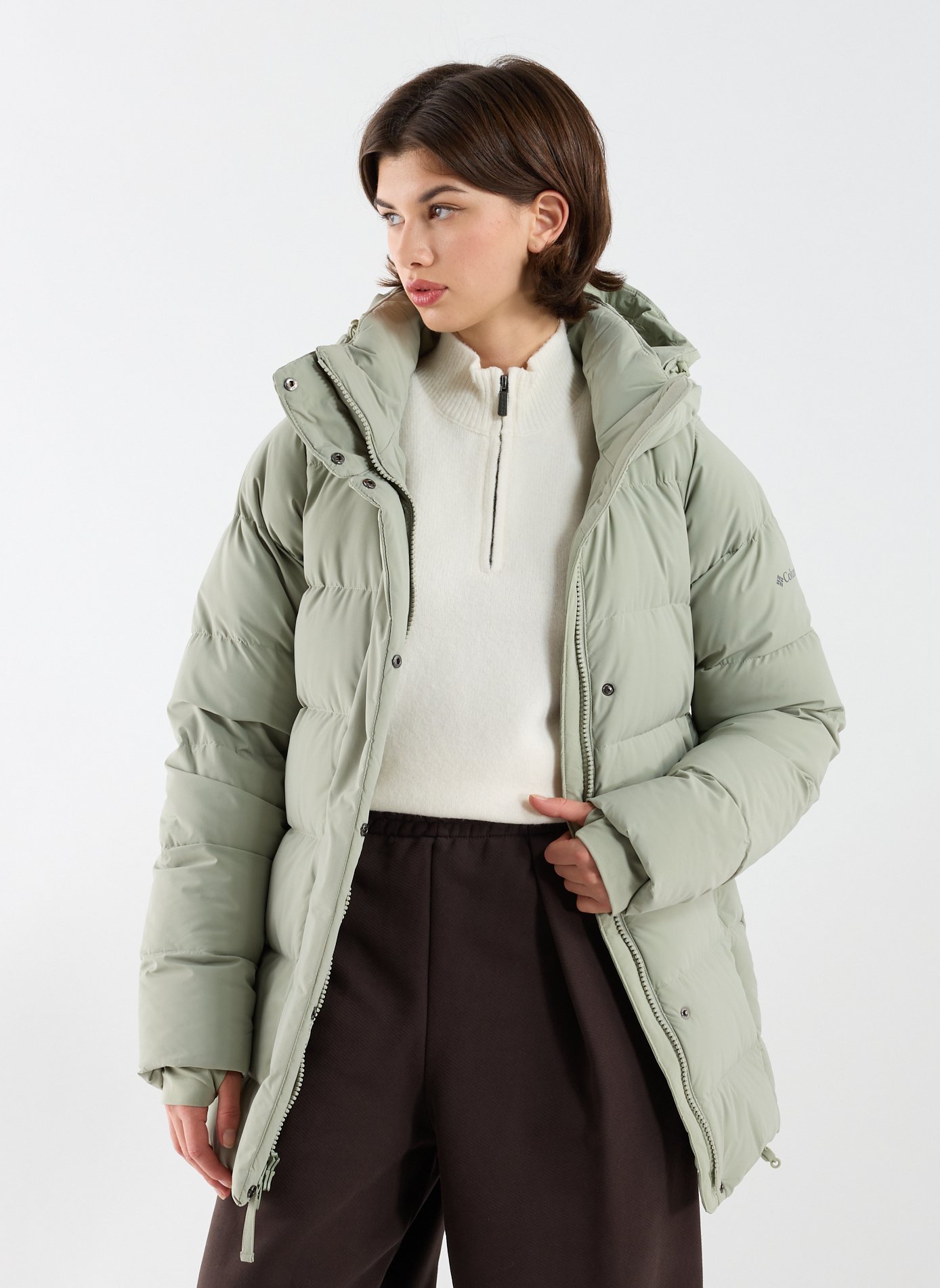 COLUMBIA Hooded straight-fit padded jacket Green