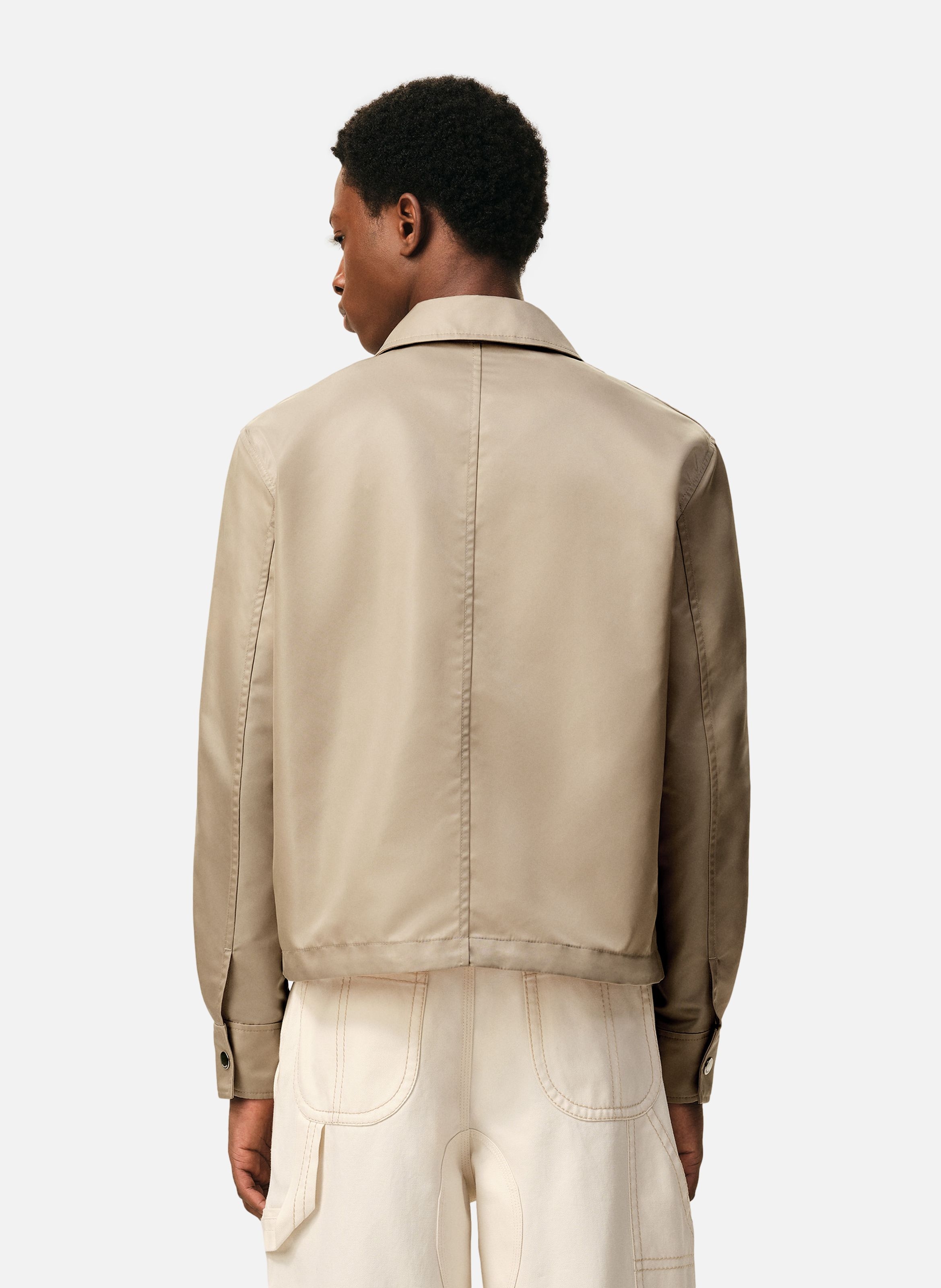 Blouson boutonné rivet ami de cœur unisexe en nylon AMI PARIS Beige