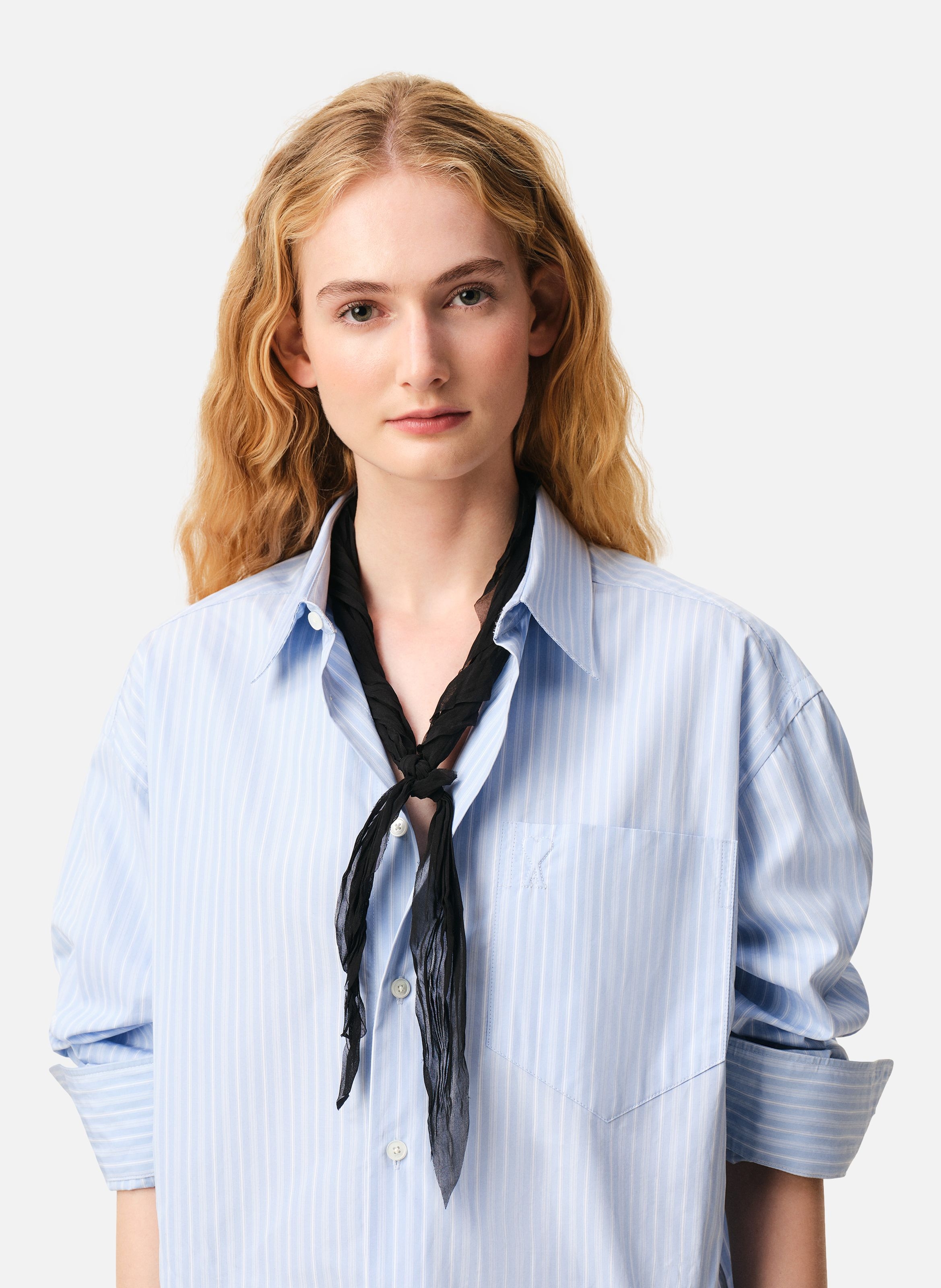 Foulard froissé unisexe AMI PARIS Noir