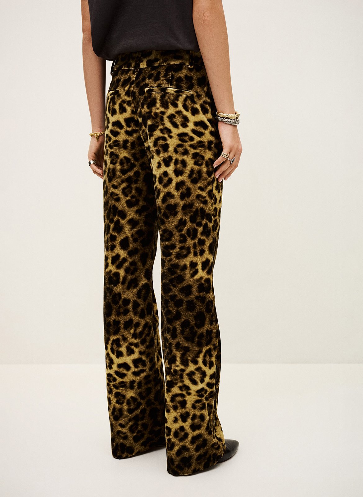 Pantalon droit imprimé léopard brent BA&SH Beige