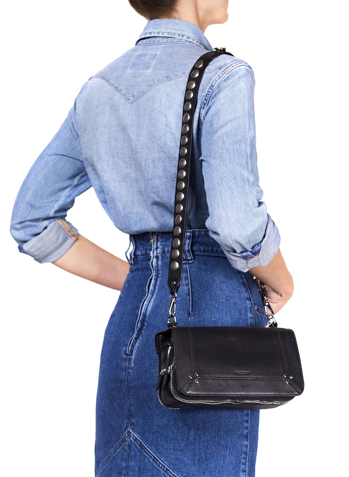 Festival leather shoulder strap JÉRÔME DREYFUSS Black