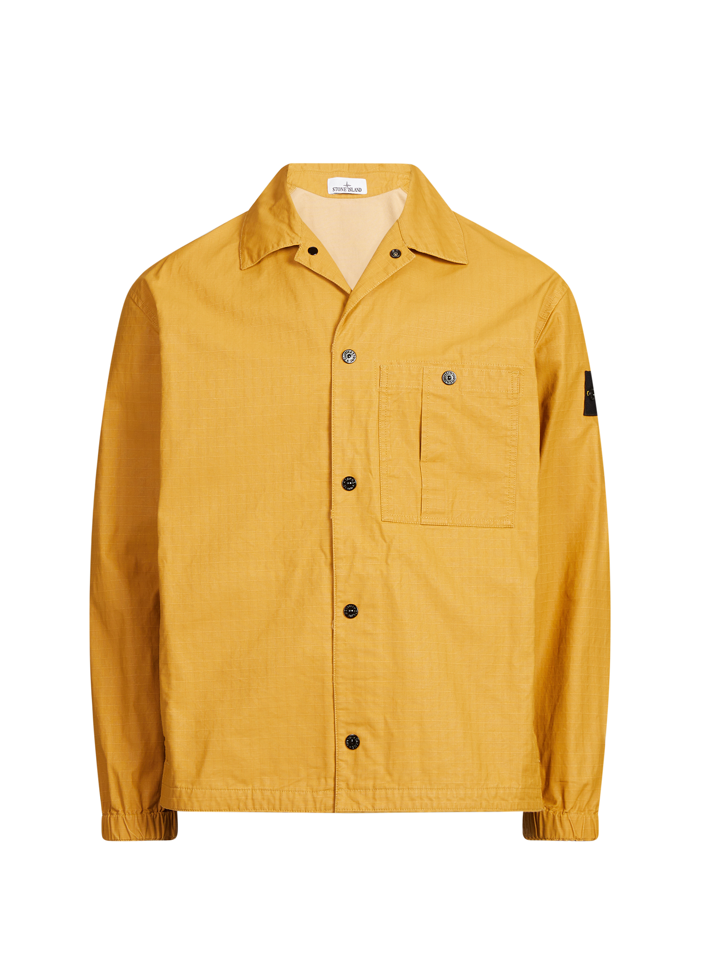 Straight overshirt with classic collar in cotton STONE ISLAND Yellow