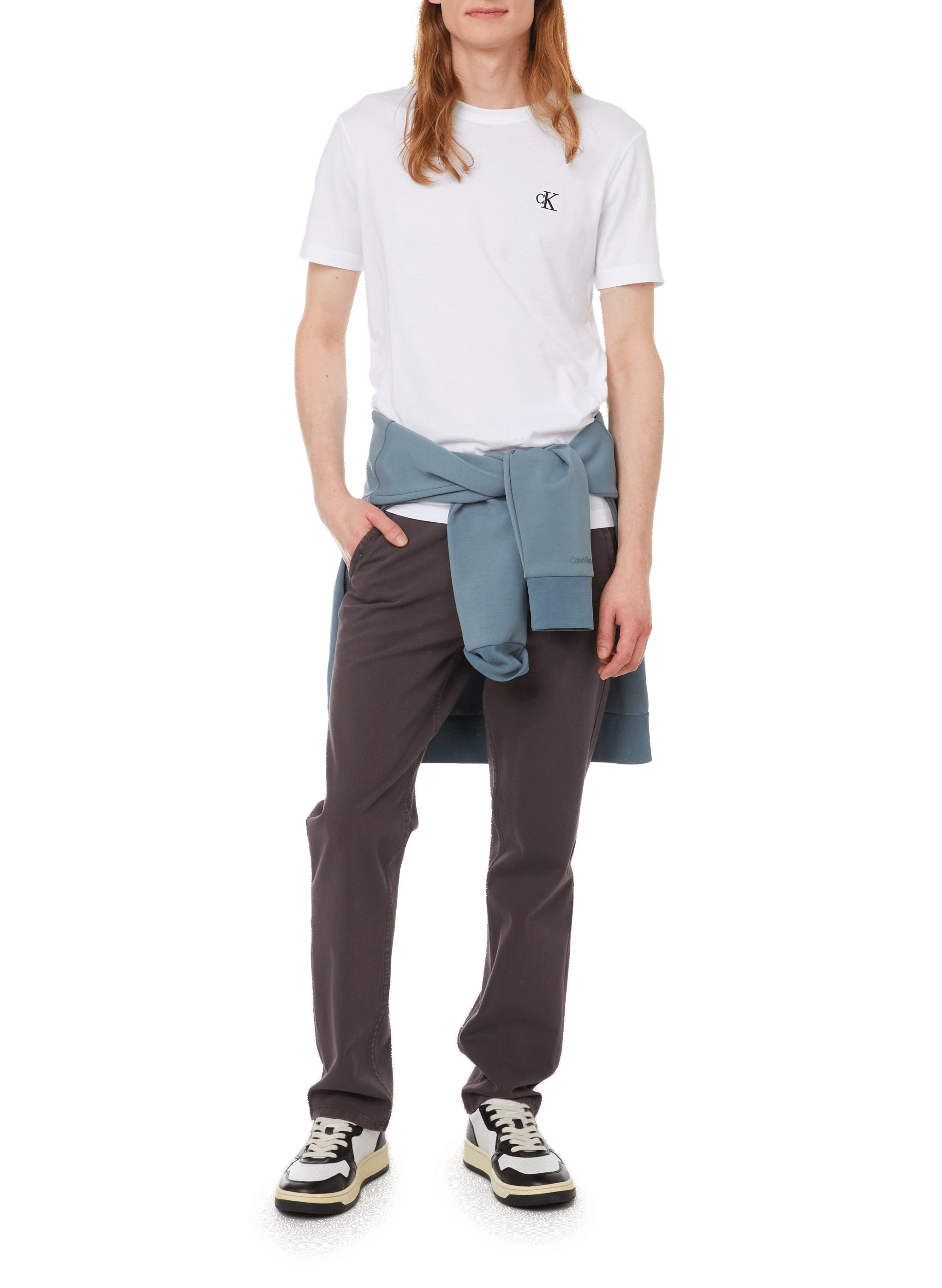 Round-neck cotton T-shirt CALVIN KLEIN White