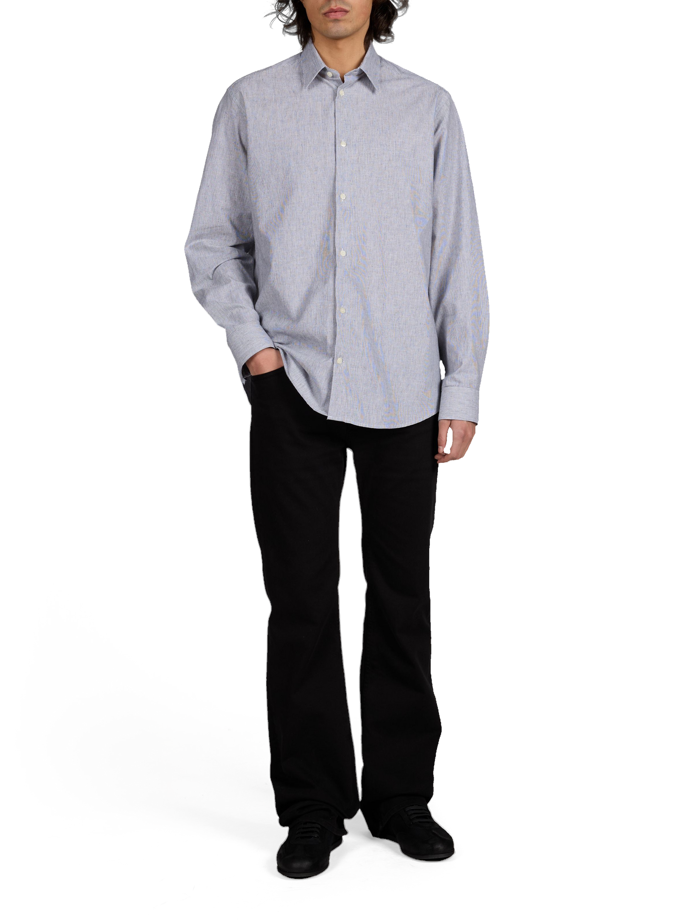 Striped shirt from Hasual-D in blended cotton and linen AU PRINTEMPS PARIS Black