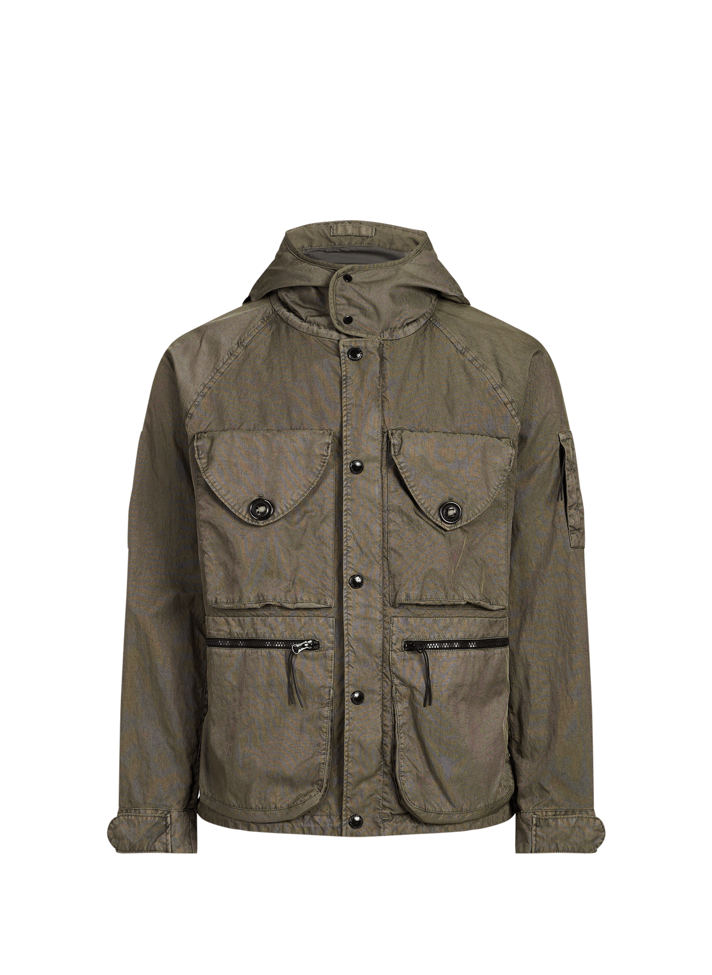 Hooded zipped jacket  Moss gray