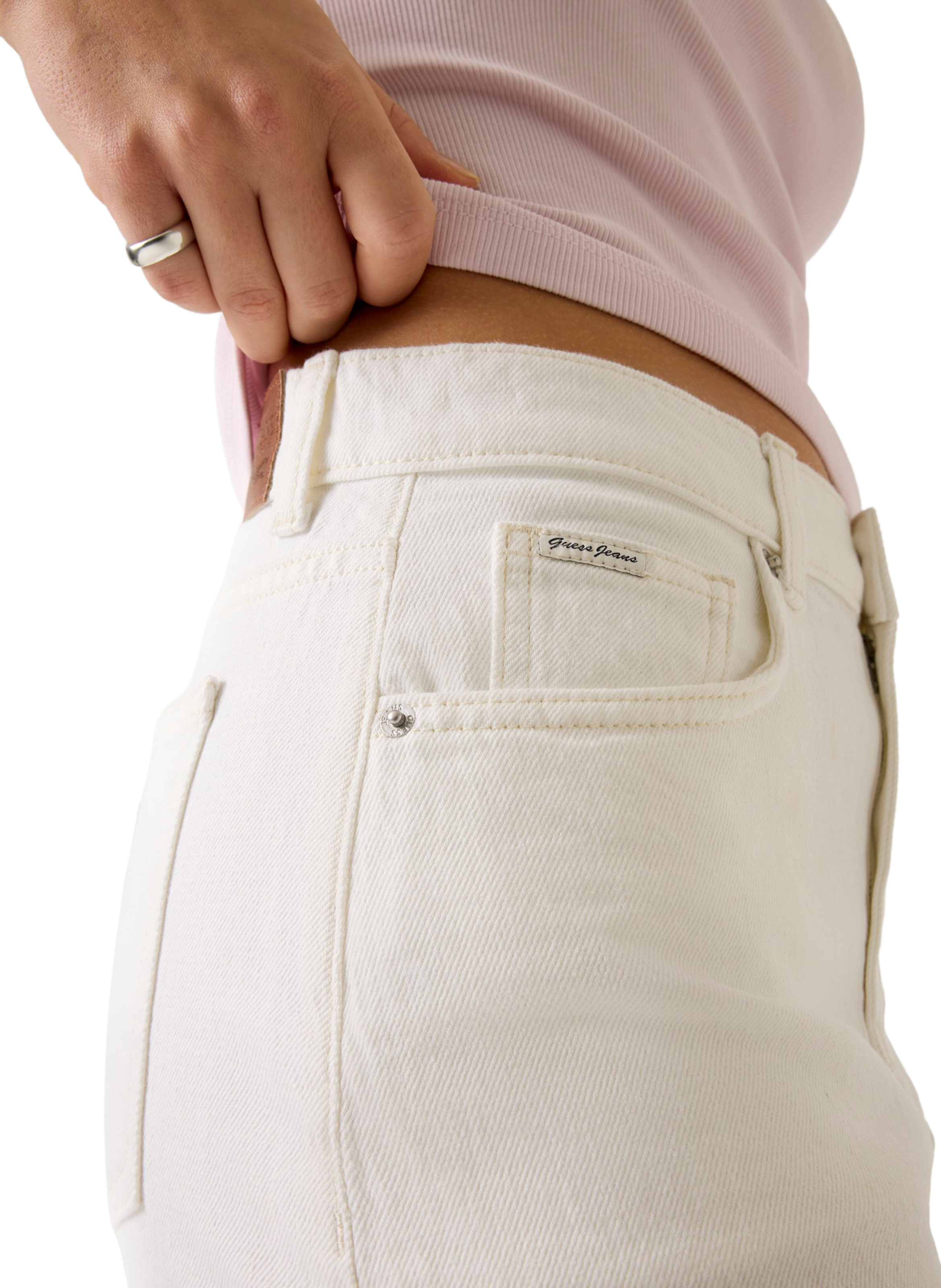 Minirok van gemengd katoen GUESS Wit