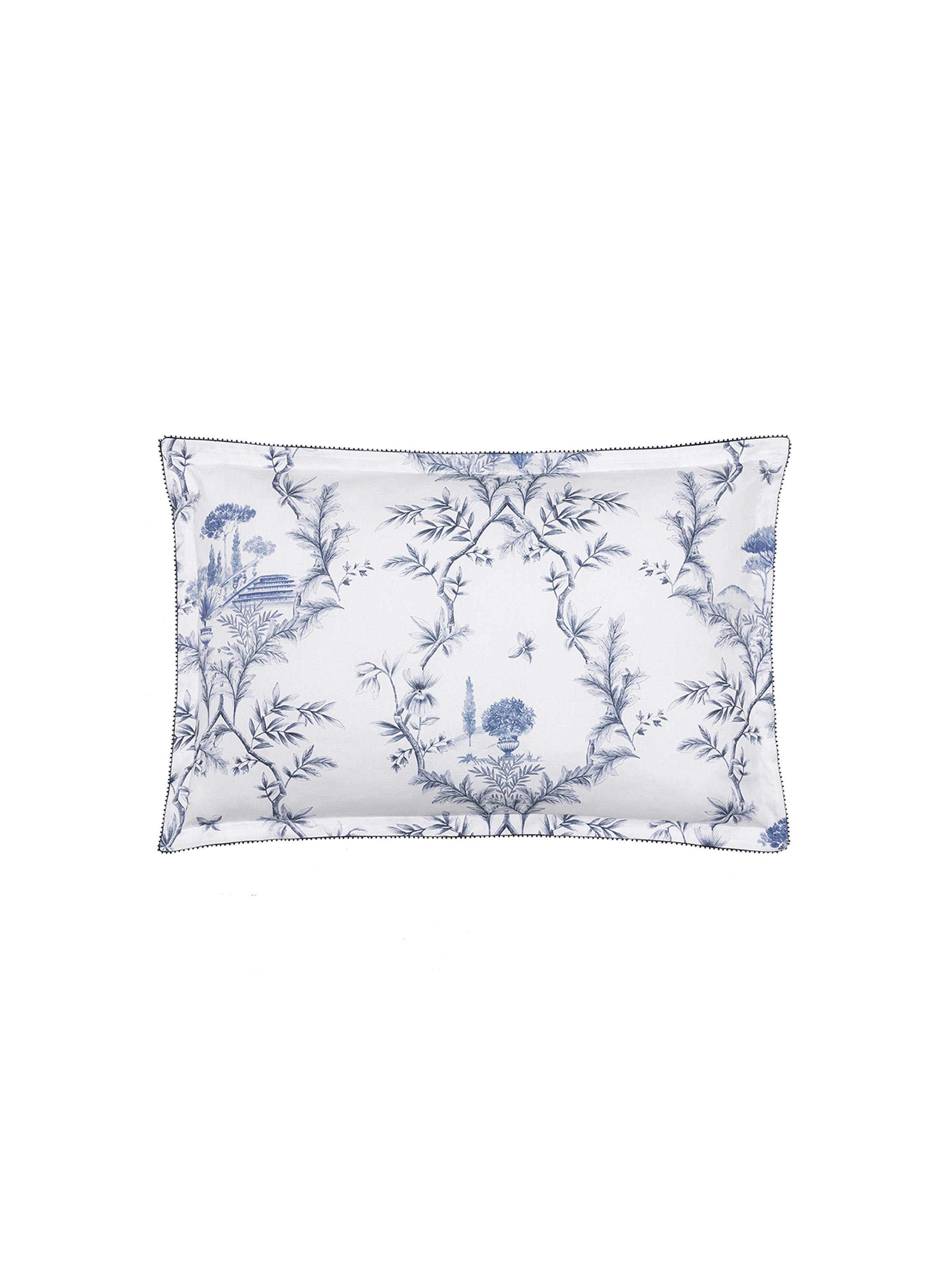 Taie d'oreiller imprimée en satin de coton bio, luberon ALEXANDRE TURPAULT Bleu