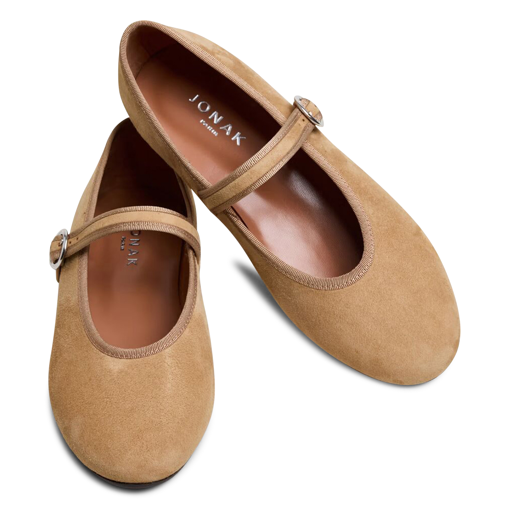 Ballerines en cuir velours deesse JONAK Beige