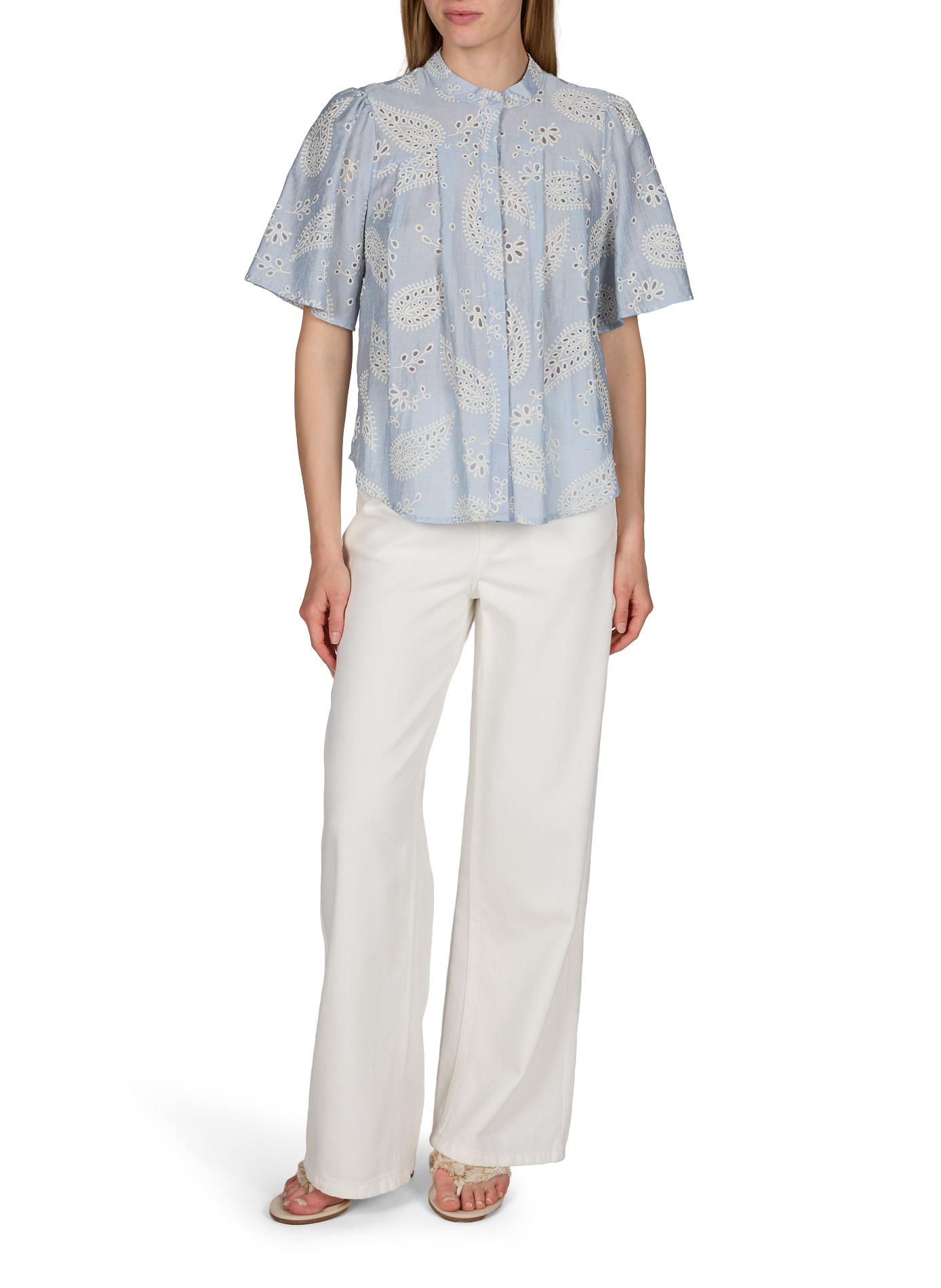 Blouse Objviola brodée OBJECT Bleu