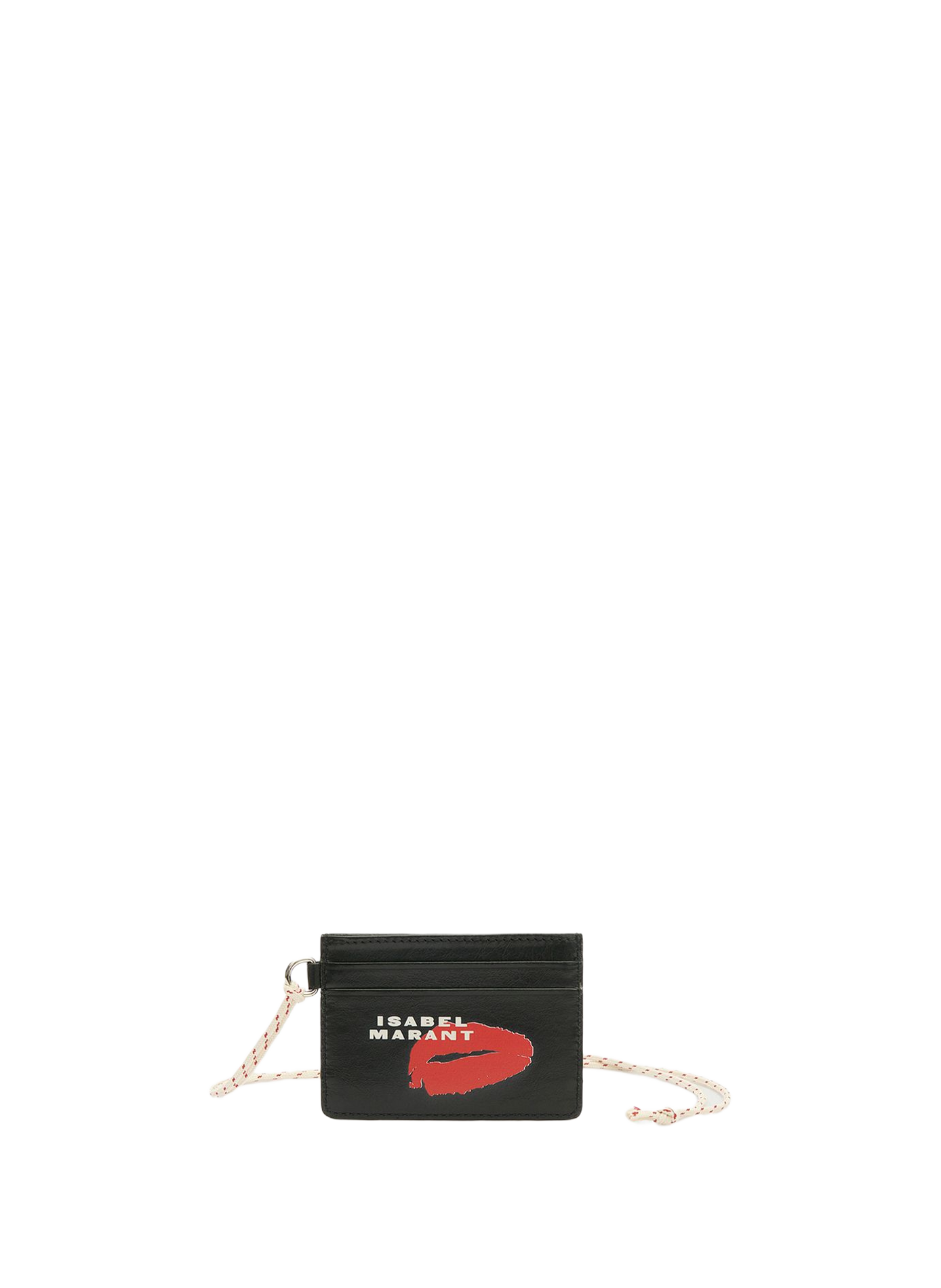 Leather cardholder with leather logo detail ISABEL MARANT Black