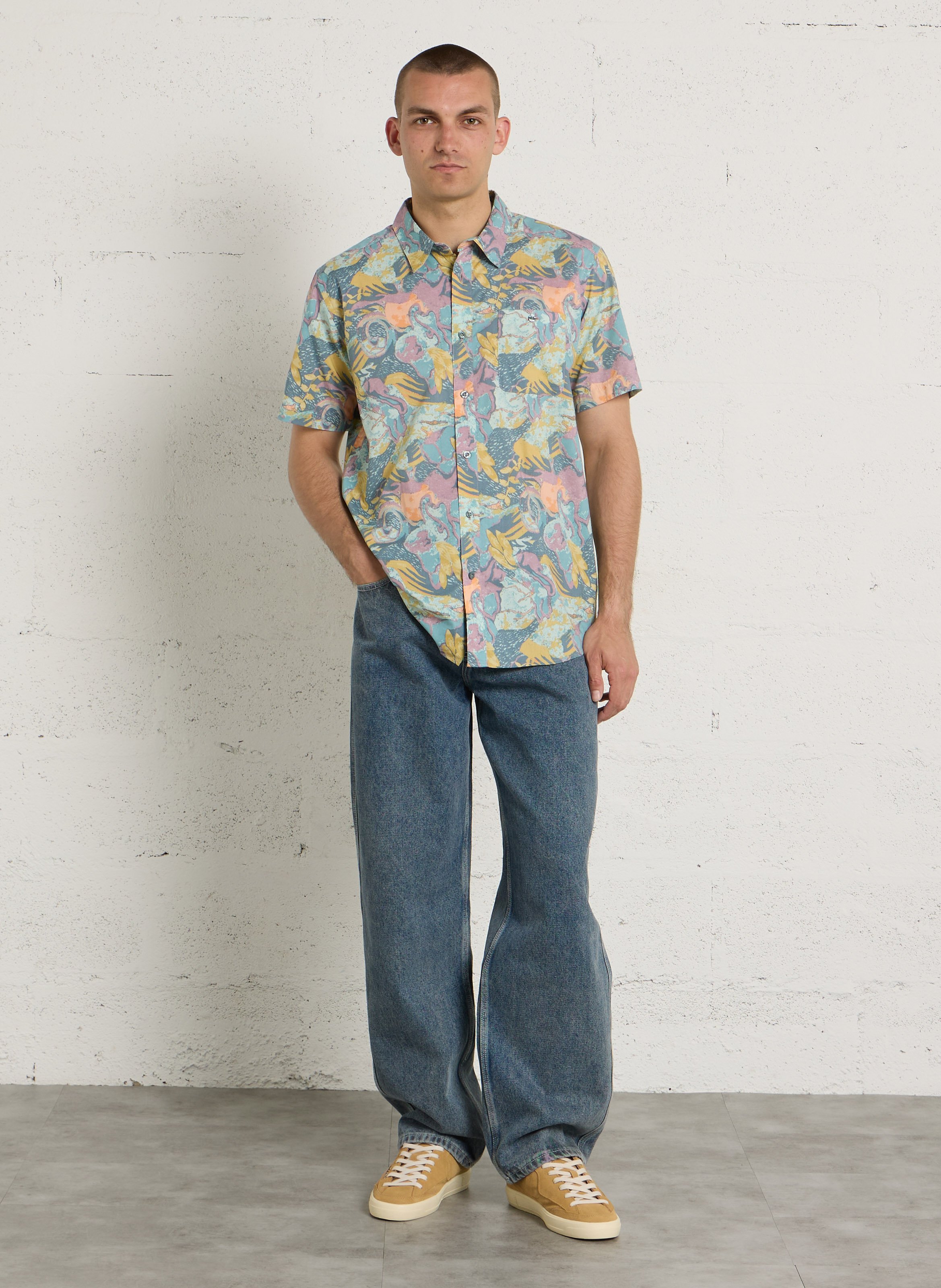 Regular-fit printed shirt in blended organic cotton PATAGONIA Multicolour