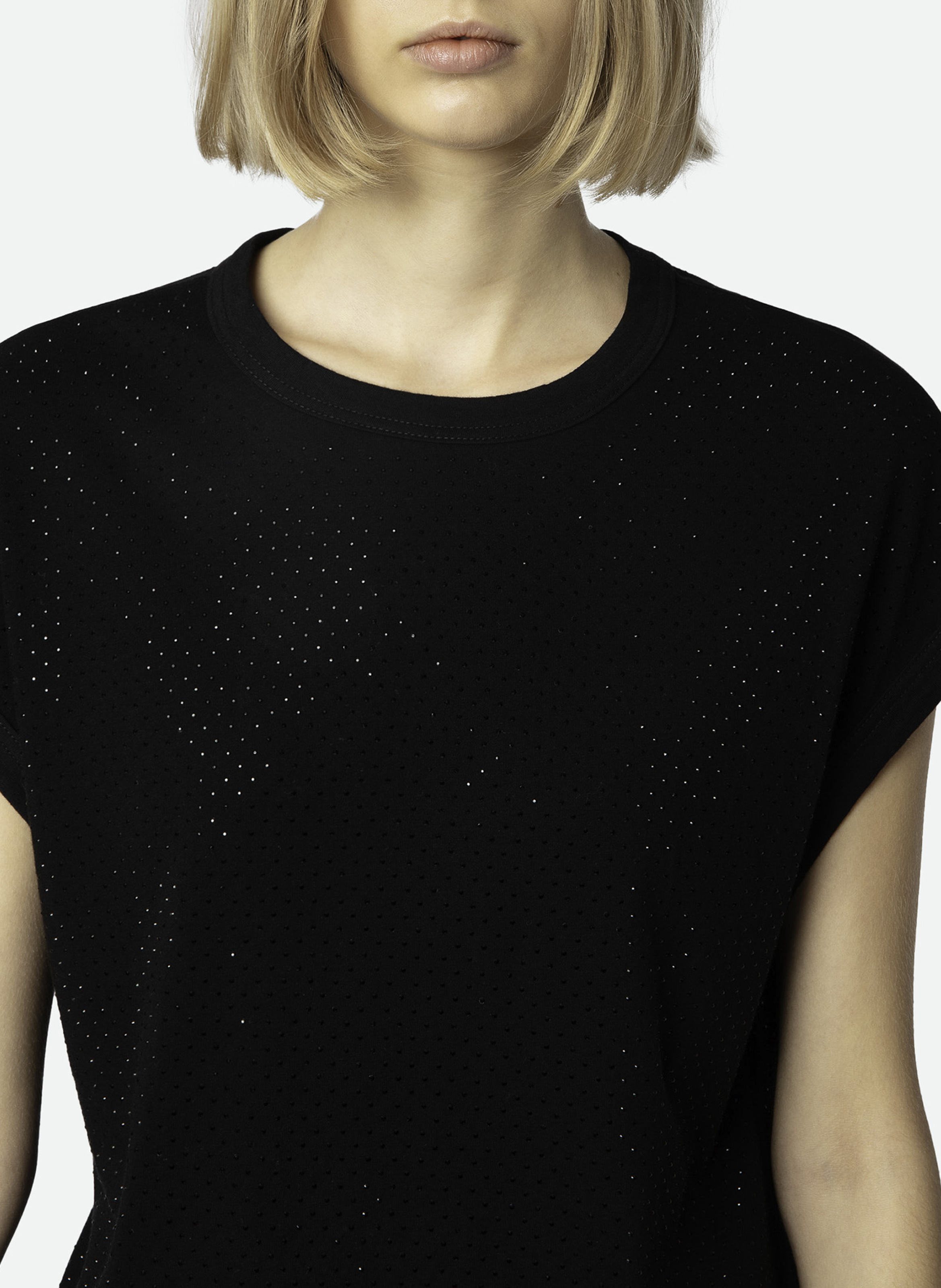 Tee-shirt à strass en coton cecilia ZADIG&VOLTAIRE Zwart