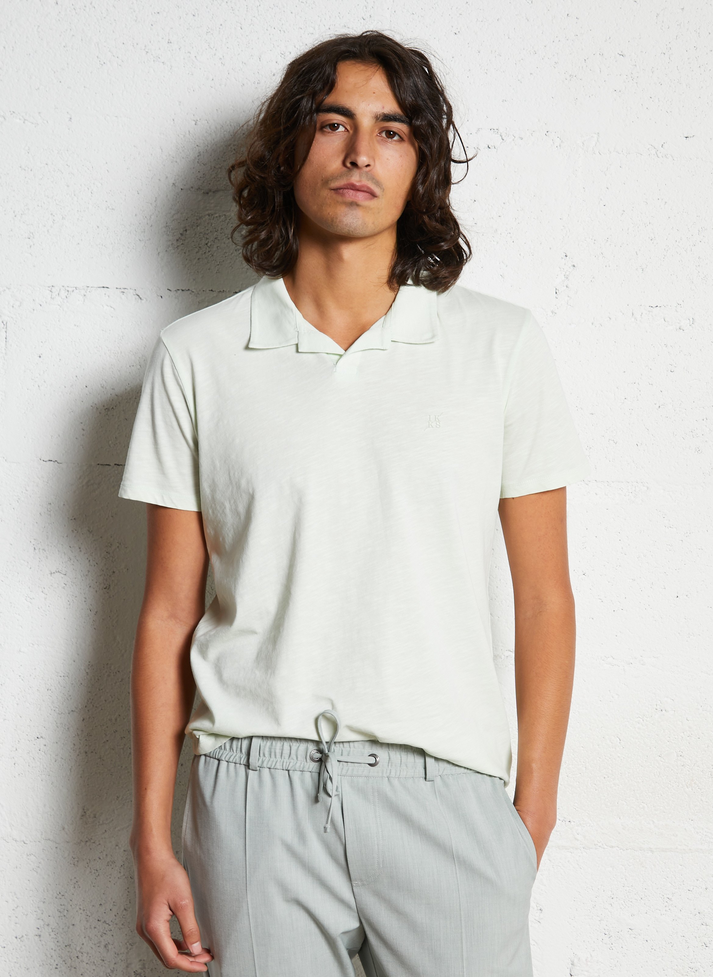 Polo manches courtes uni IKKS Vert