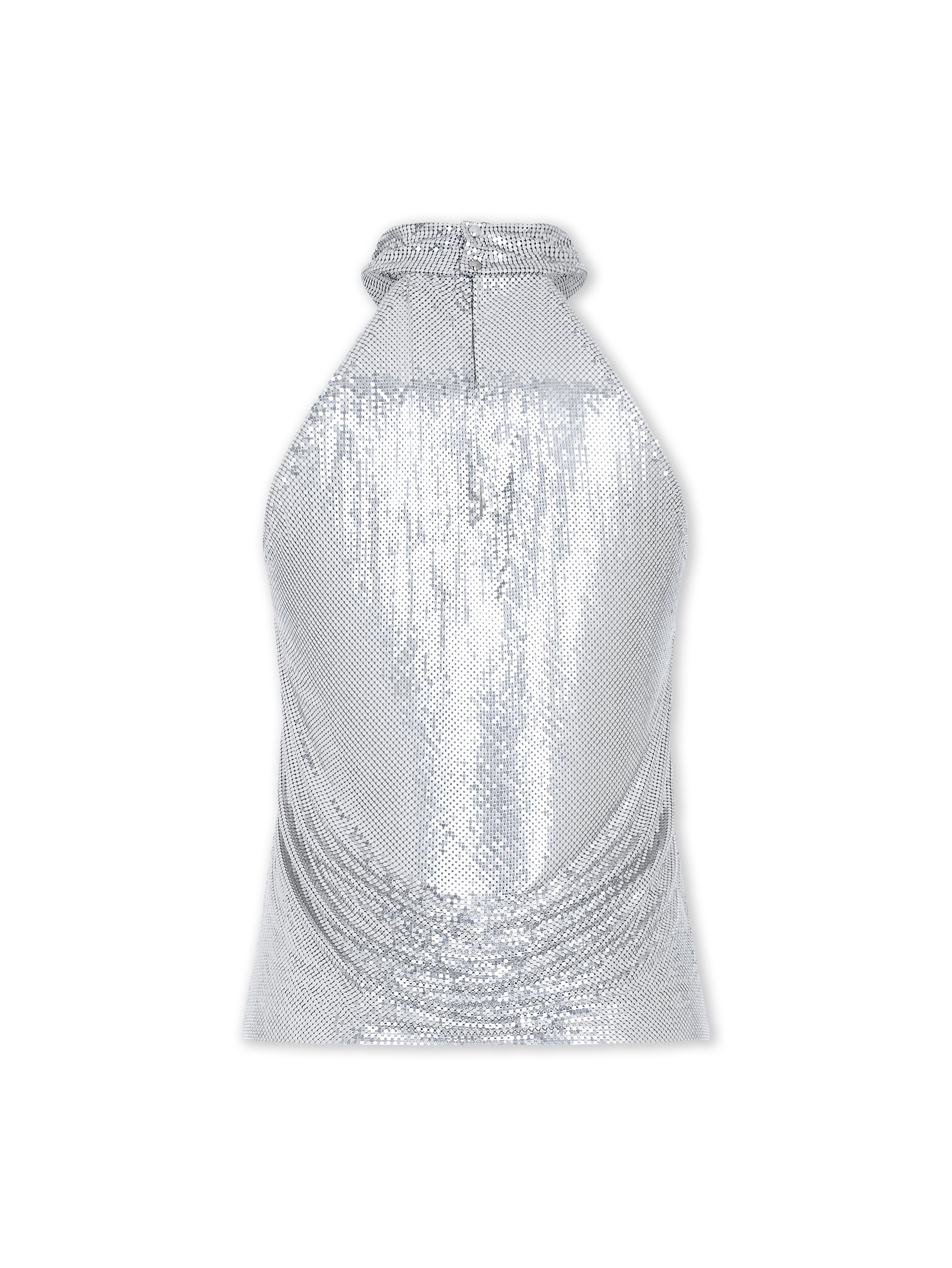 Top en mesh RABANNE Argent