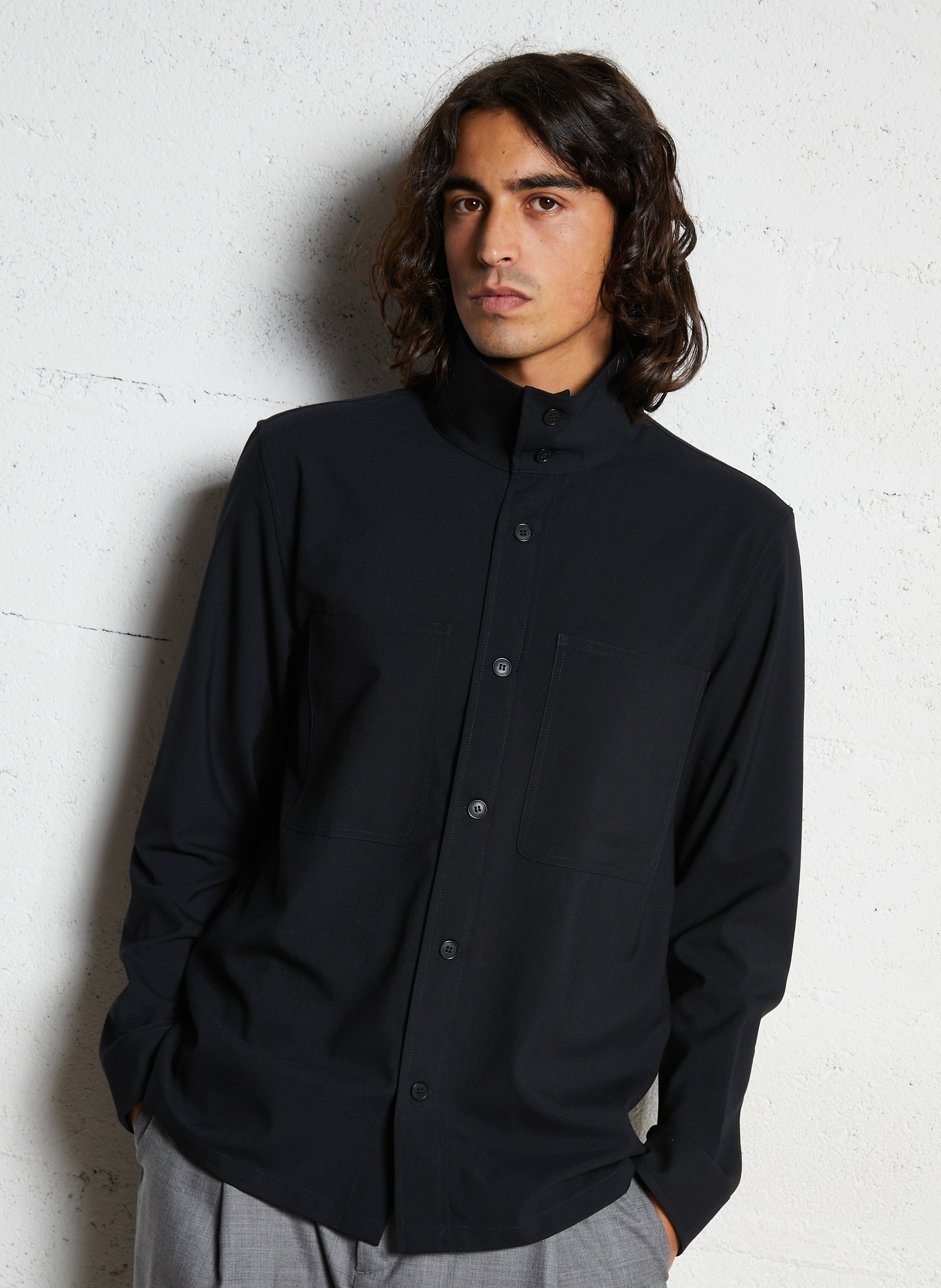 Surchemise droite boutonnée unie IKKS Bleu